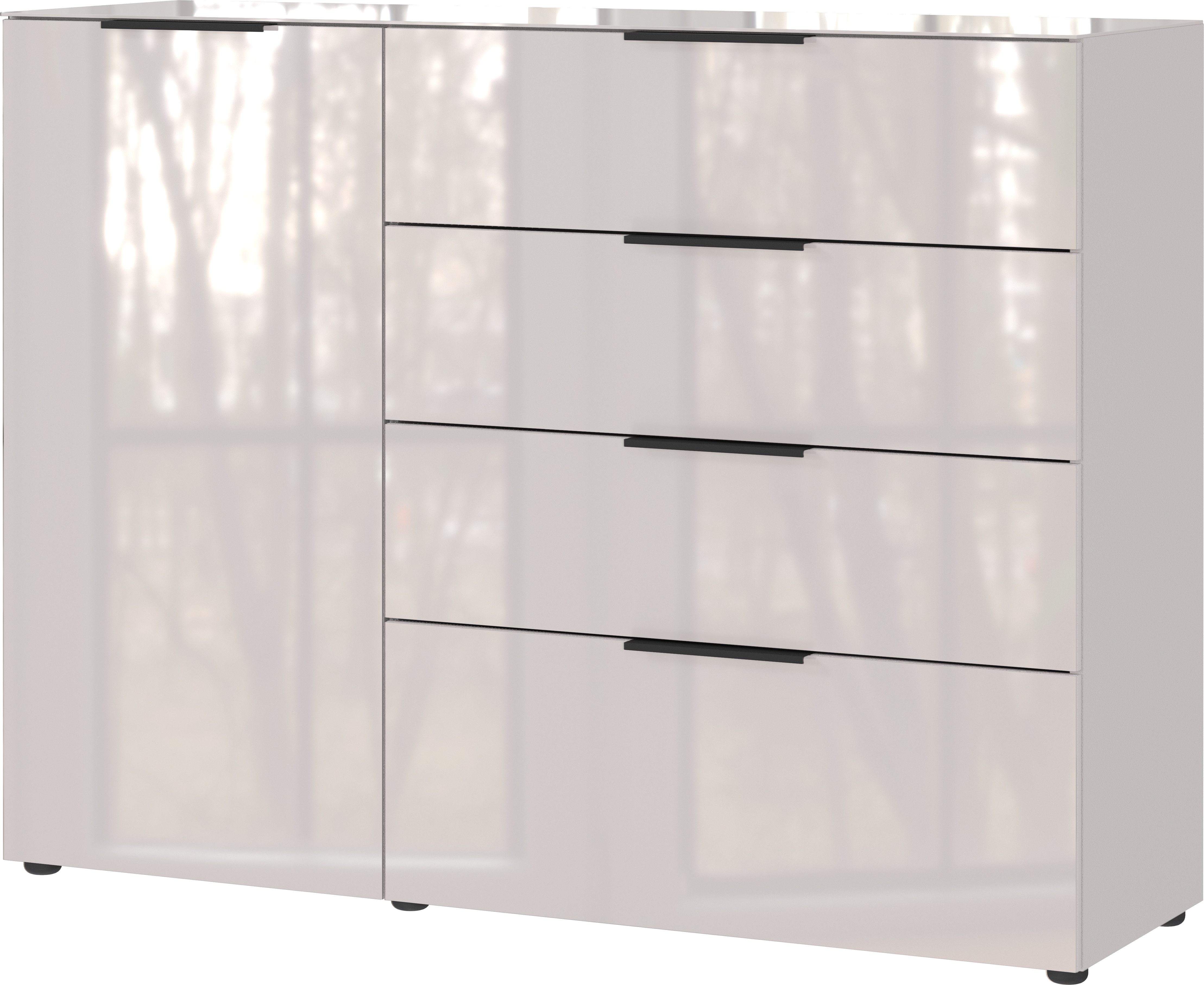 GERMANIA Dressoir OAKLAND in 2 breedten, fronten en bovenblad met glas-inlay