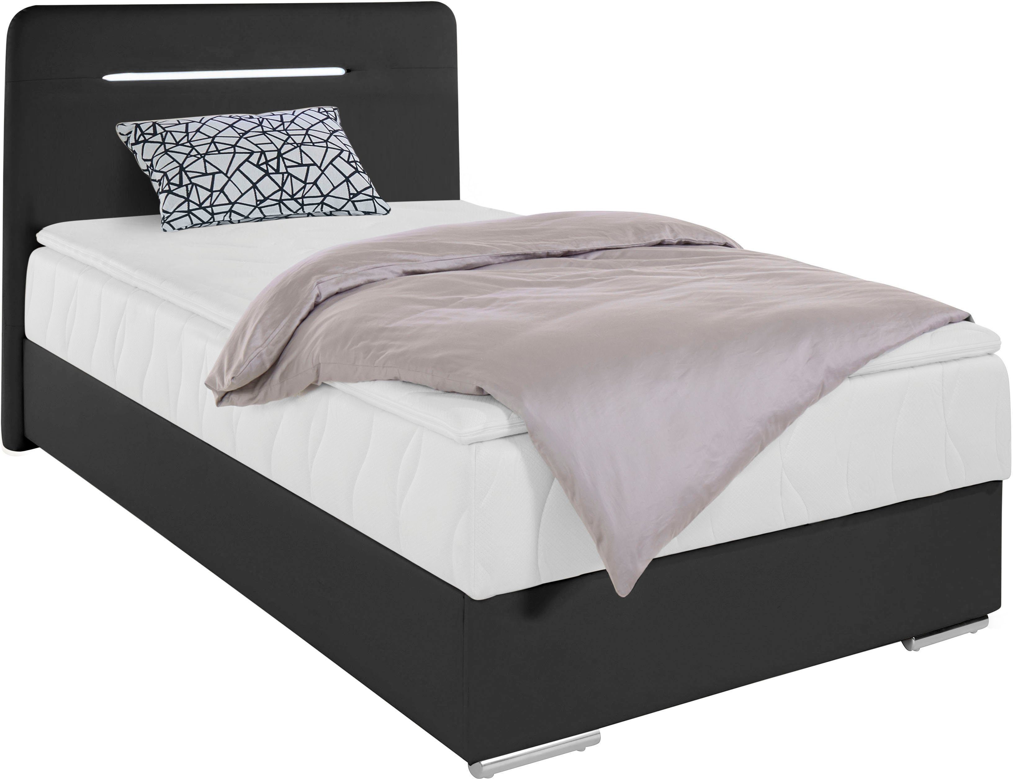 COTTA Boxspring Lighstar inclusief ledverlichting, topmatras, bedkist en sierkussen