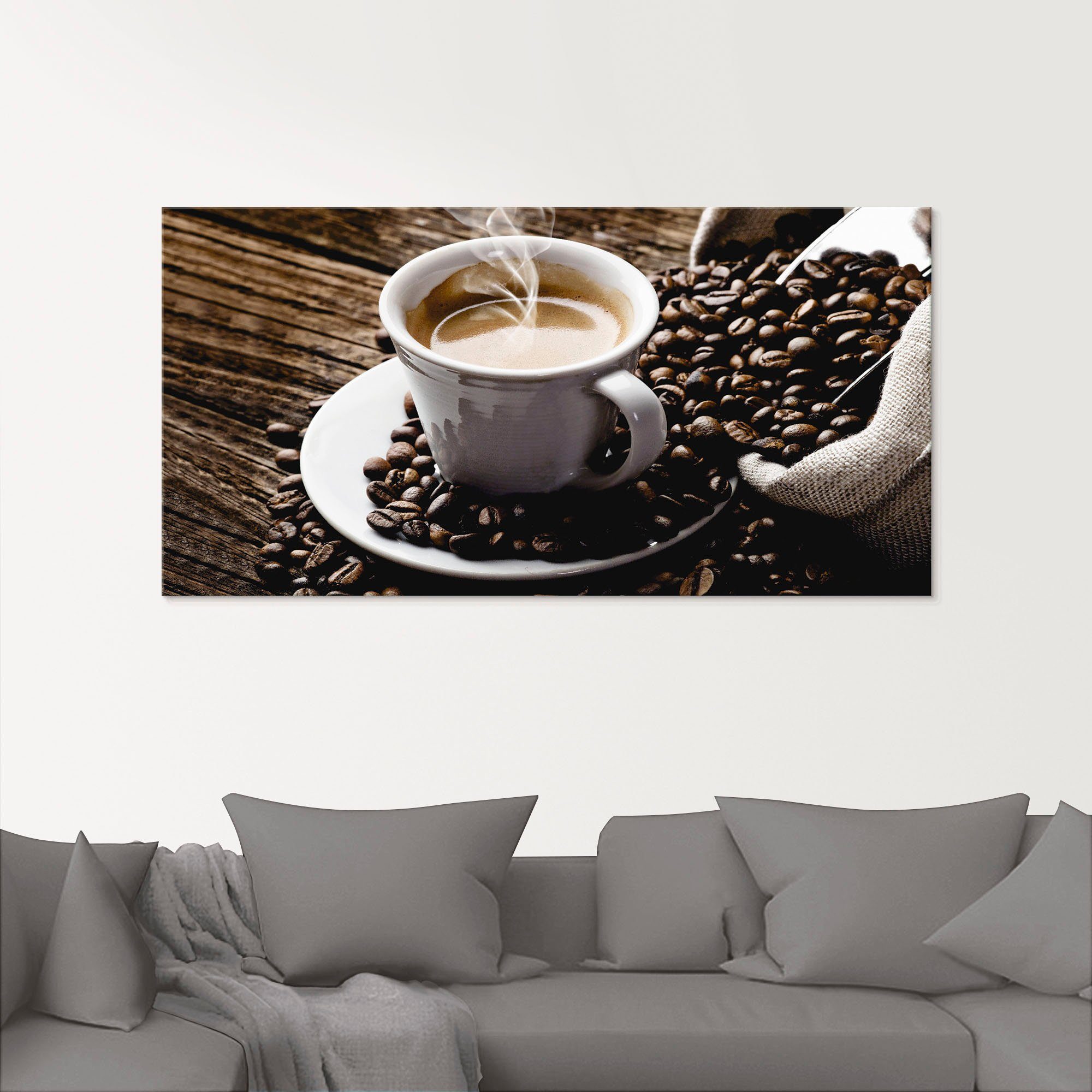 Artland Print op glas Hete koffie - hete koffie