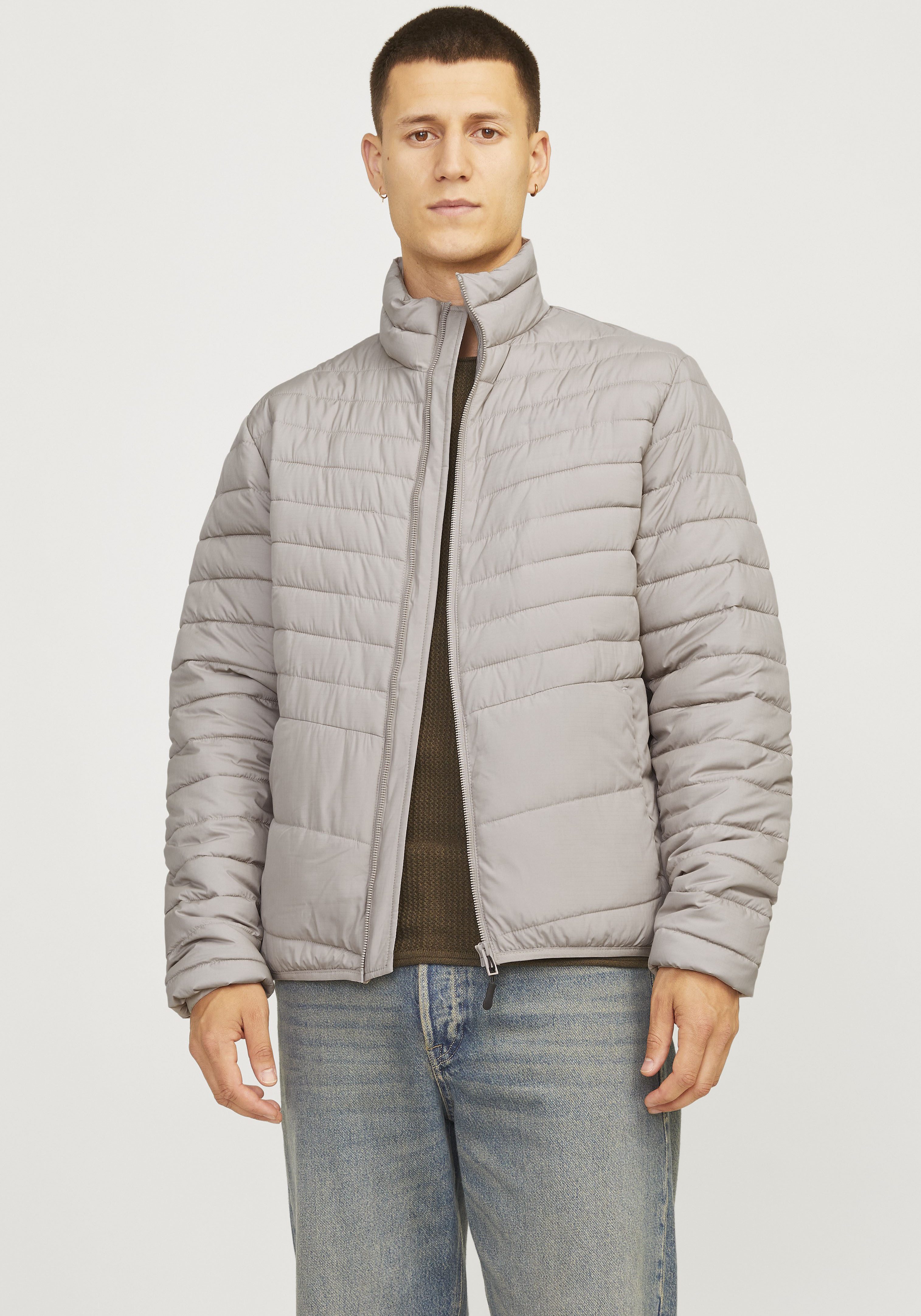Jack & Jones Gewatteerde jas JJESTATE PACKABLE PUFFER COLLAR NOOS heren winterjassen maat M grijs