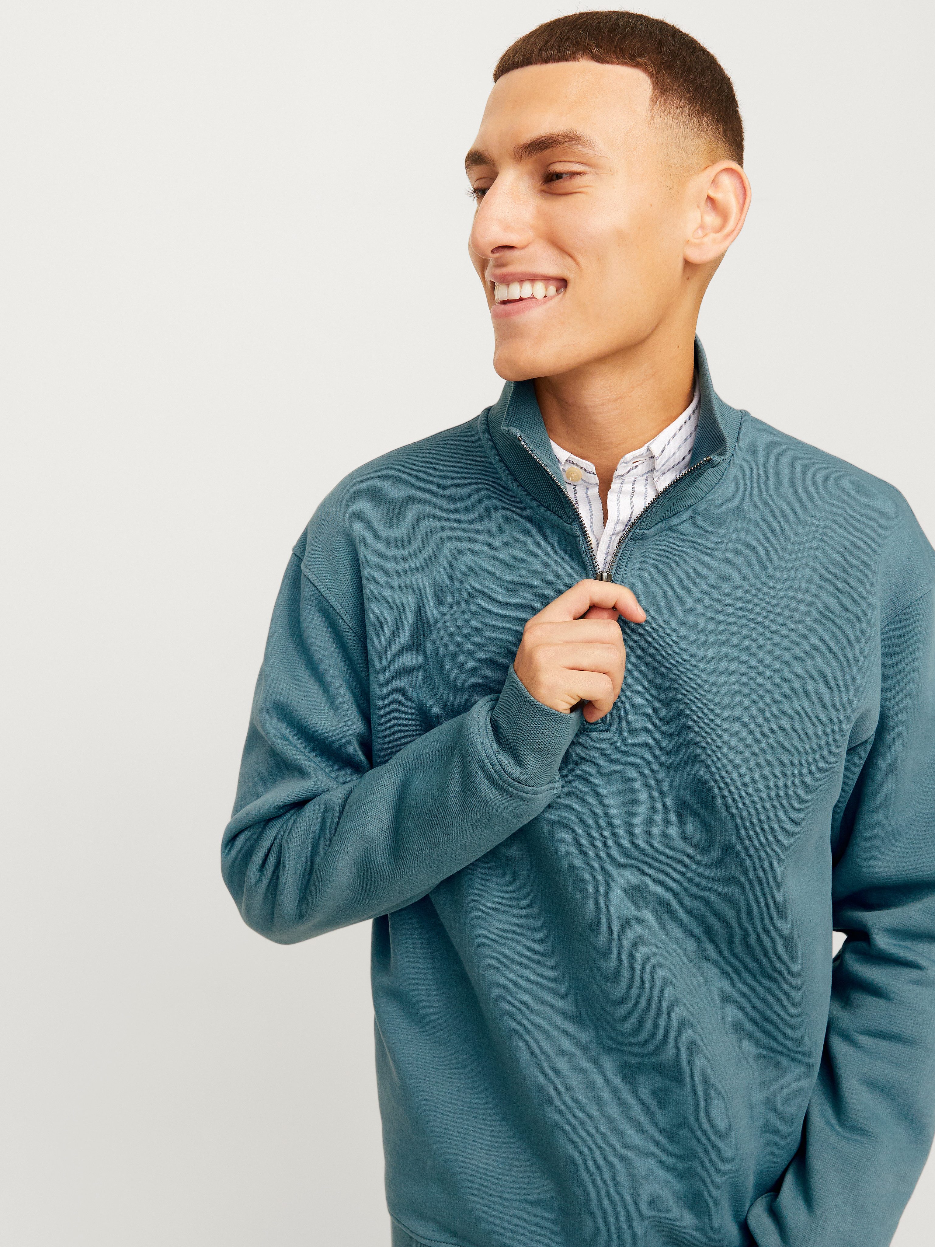 Jack & Jones Sweatshirt JJEBRADLEY SWEAT HALF ZIP NOOS