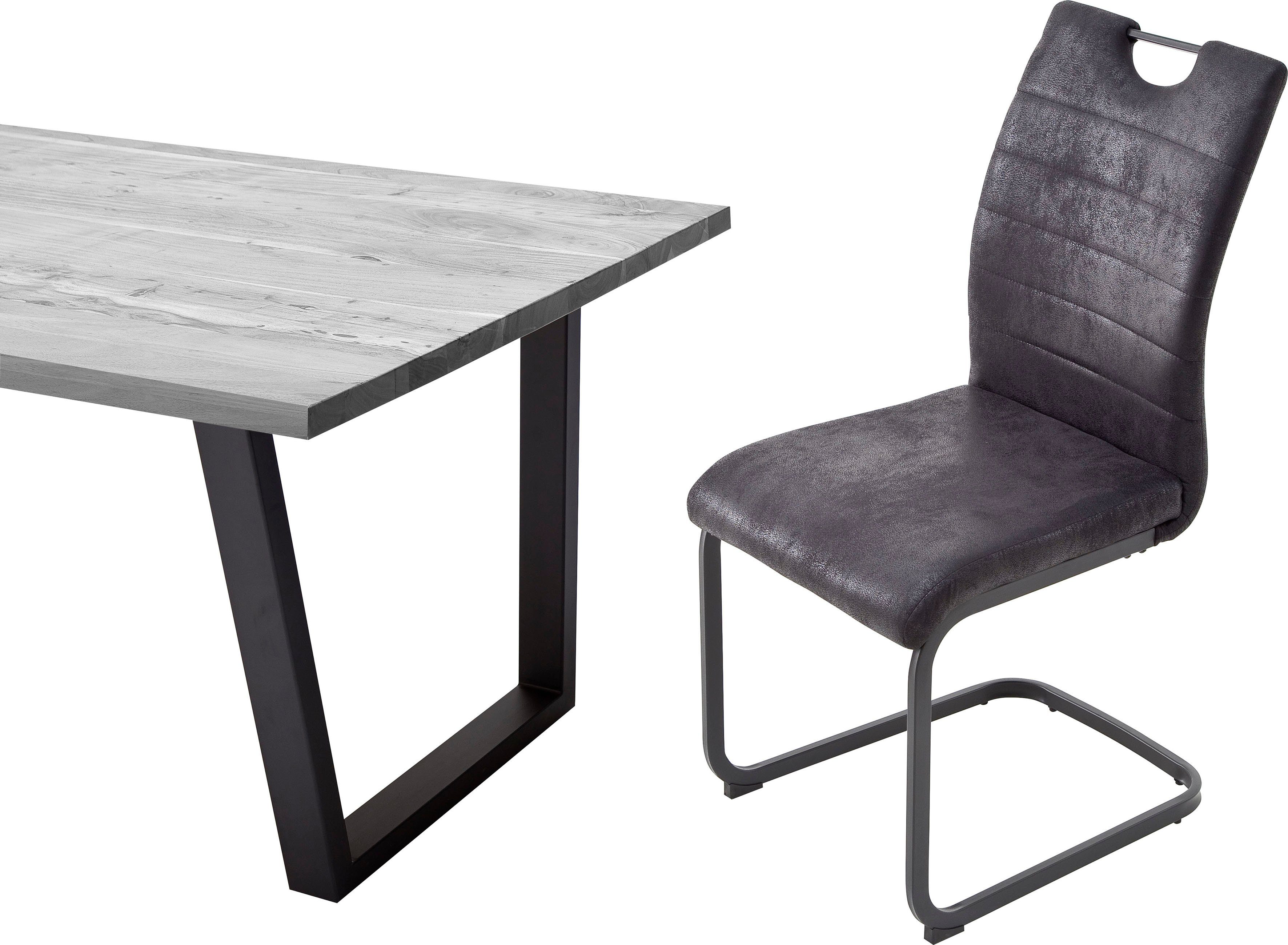 MCA furniture Eetkamerstoel Bilbao met bekleding in vintage-look, belastbaar tot 120 kg (set, 4 stuks)
