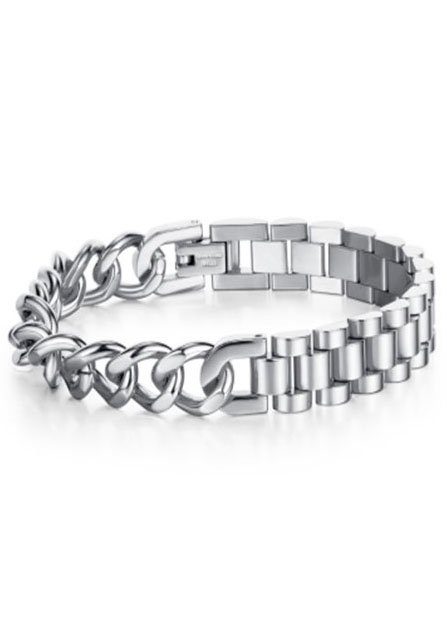 Firetti Edelstalen armband Sieraad cadeau armband panzerketting gecombineerd, verstelbaar unisex armbanden zilver