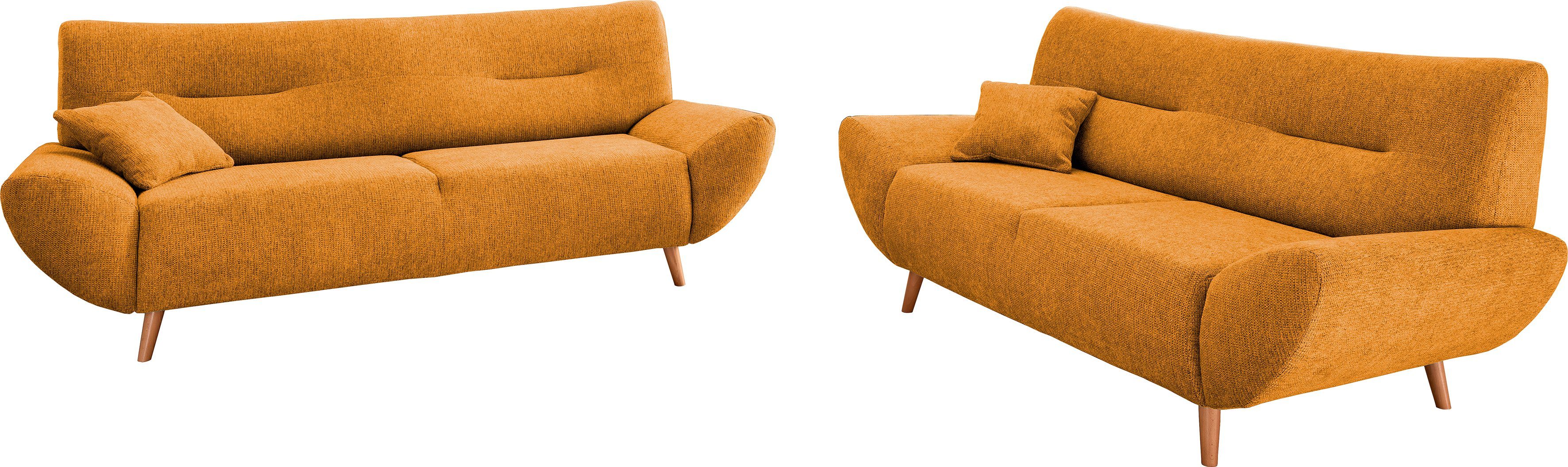 INOSIGN Zithoek Drago, modern en tijdloos, actuele vormtaal, comfortabel leverbaar als fauteuil/hoekbank, diverse stoffen, incl. 2 sierkussens (set, 2-delig)