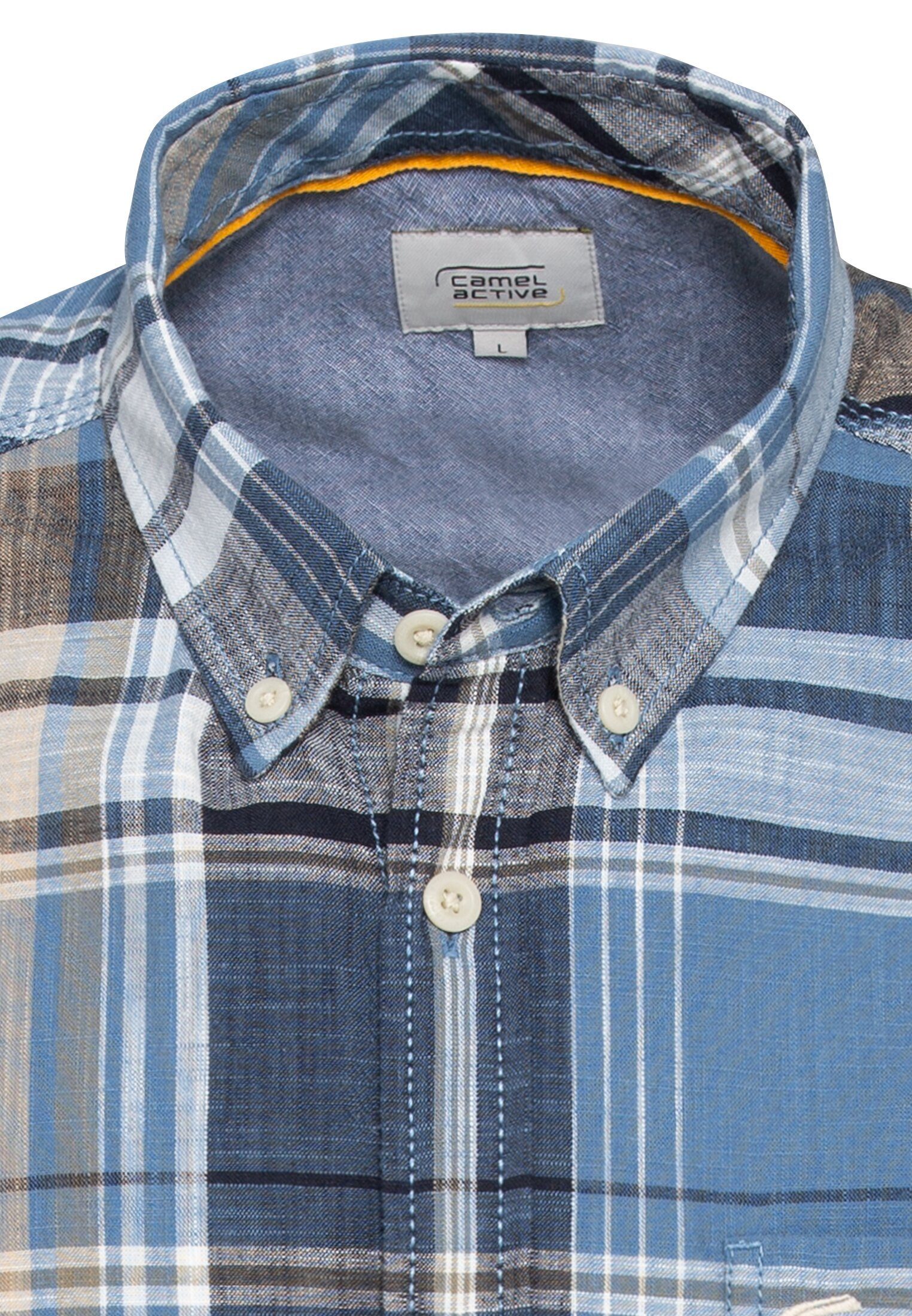 camel active Geruit overhemd met button-downkraag