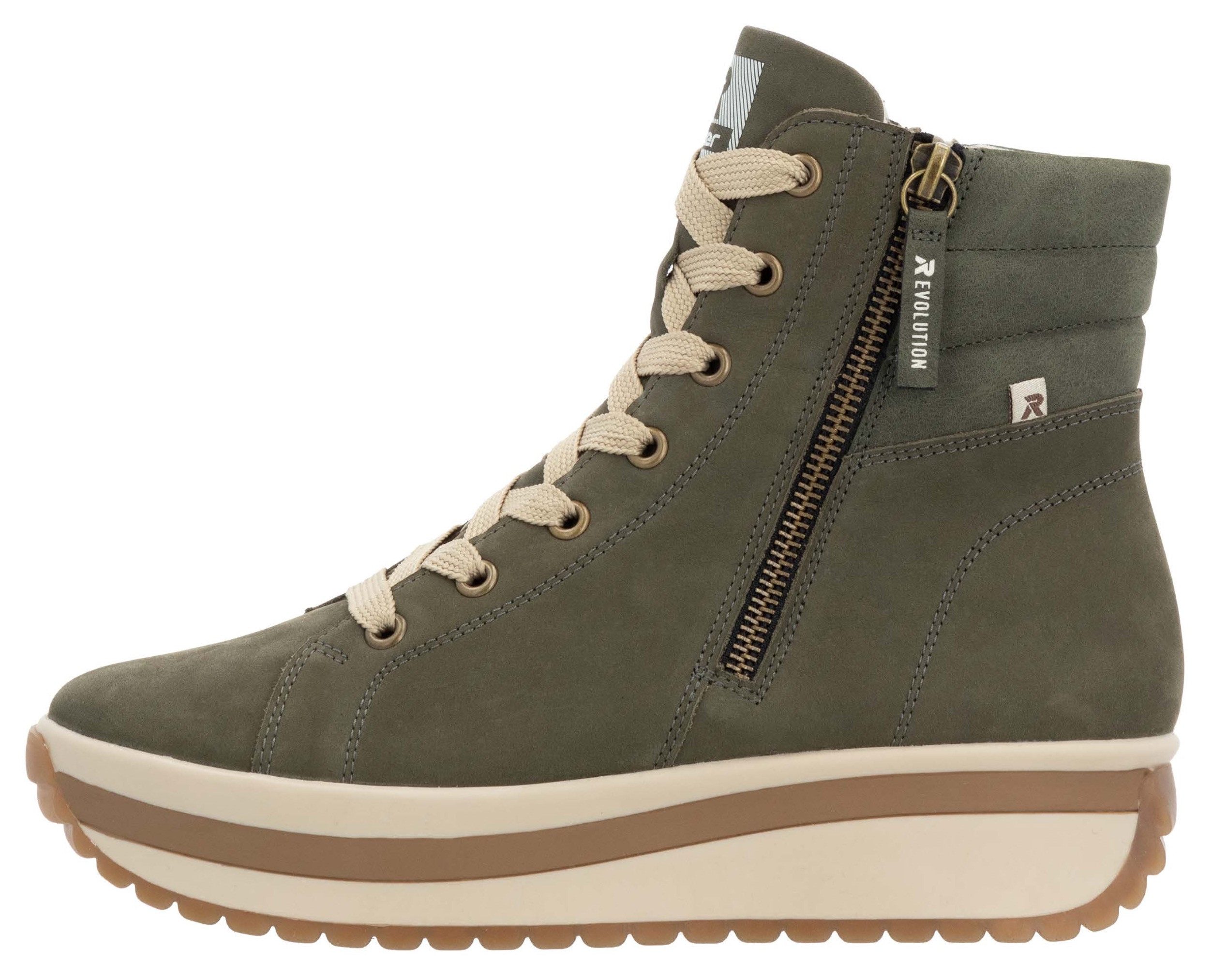 Rieker EVOLUTION Hoge veterschoenen , plateaulaarsjes, high top sneakers with two zippers