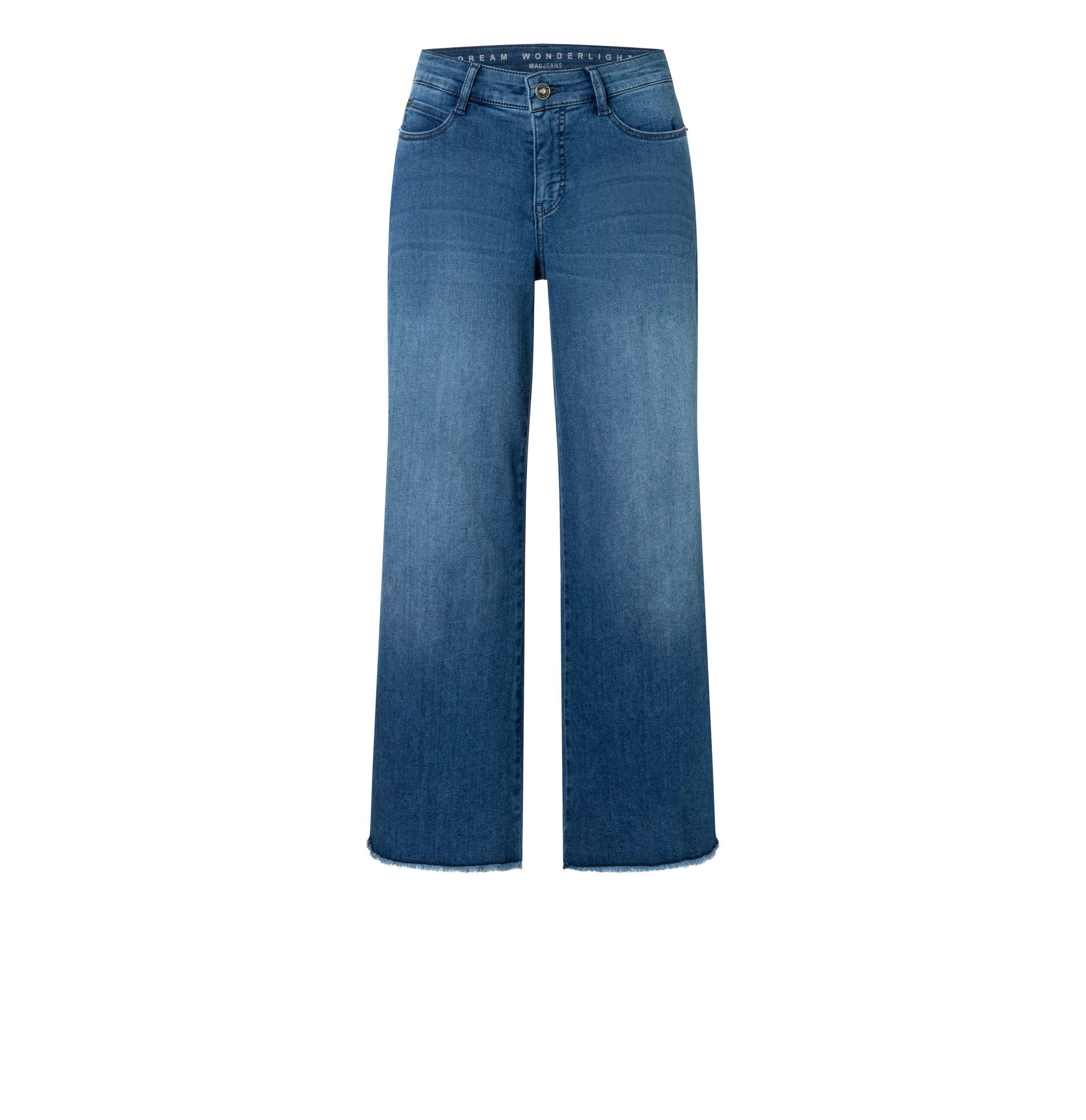 MAC Wijde jeans DREAM WIDE met franje bij de zoom