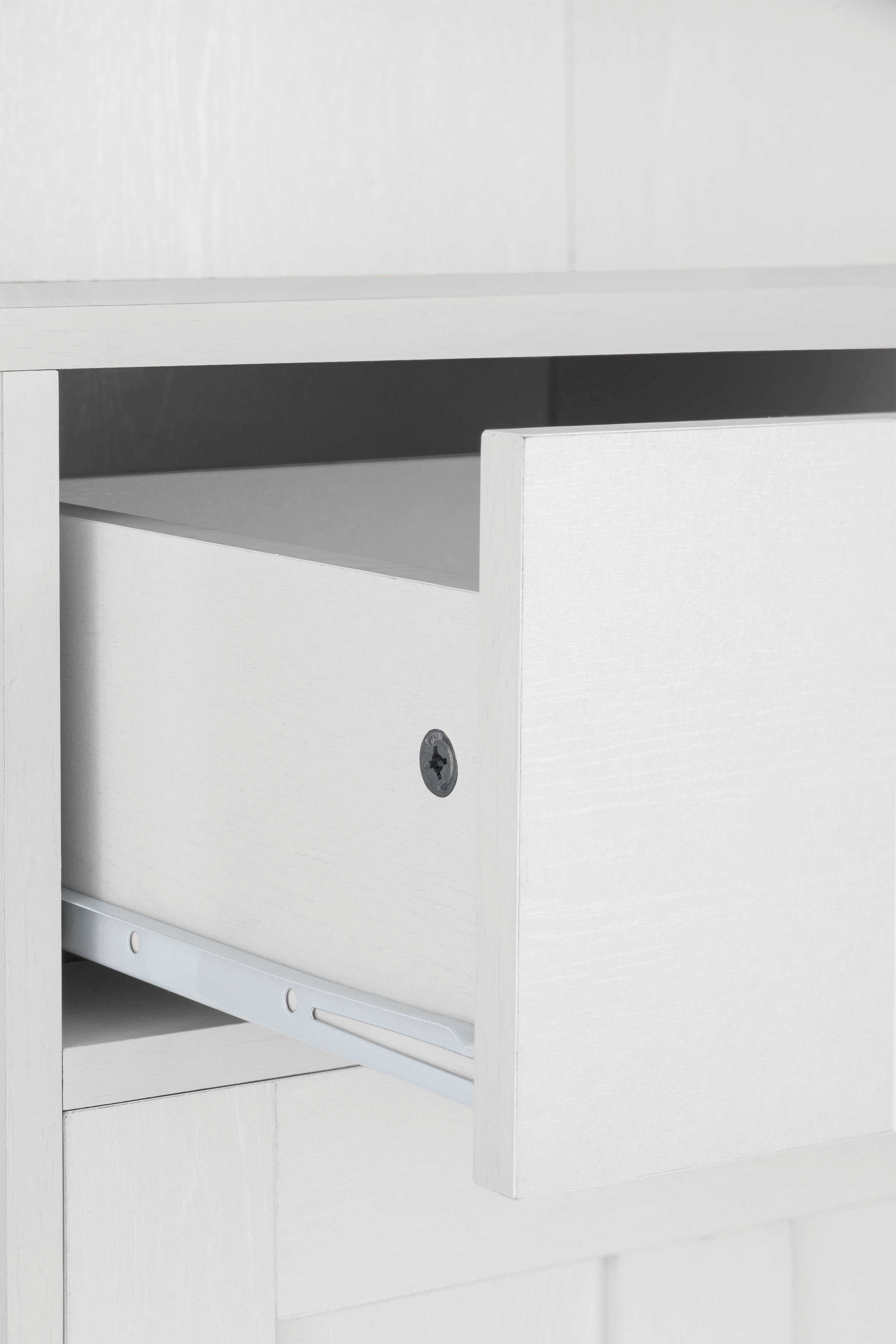 Home affaire Buffetkast Kate Breedte 128 cm, met glasdeuren en houten deuren, metalen grepen, hoogte 182 cm