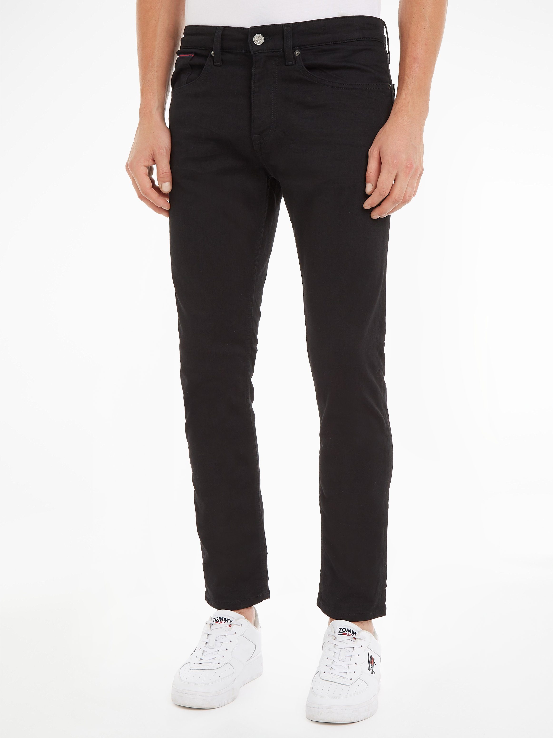 TOMMY JEANS Tapered jeans SLIM TAPERED AUSTIN heren tapered jeans maat 30 zwart
