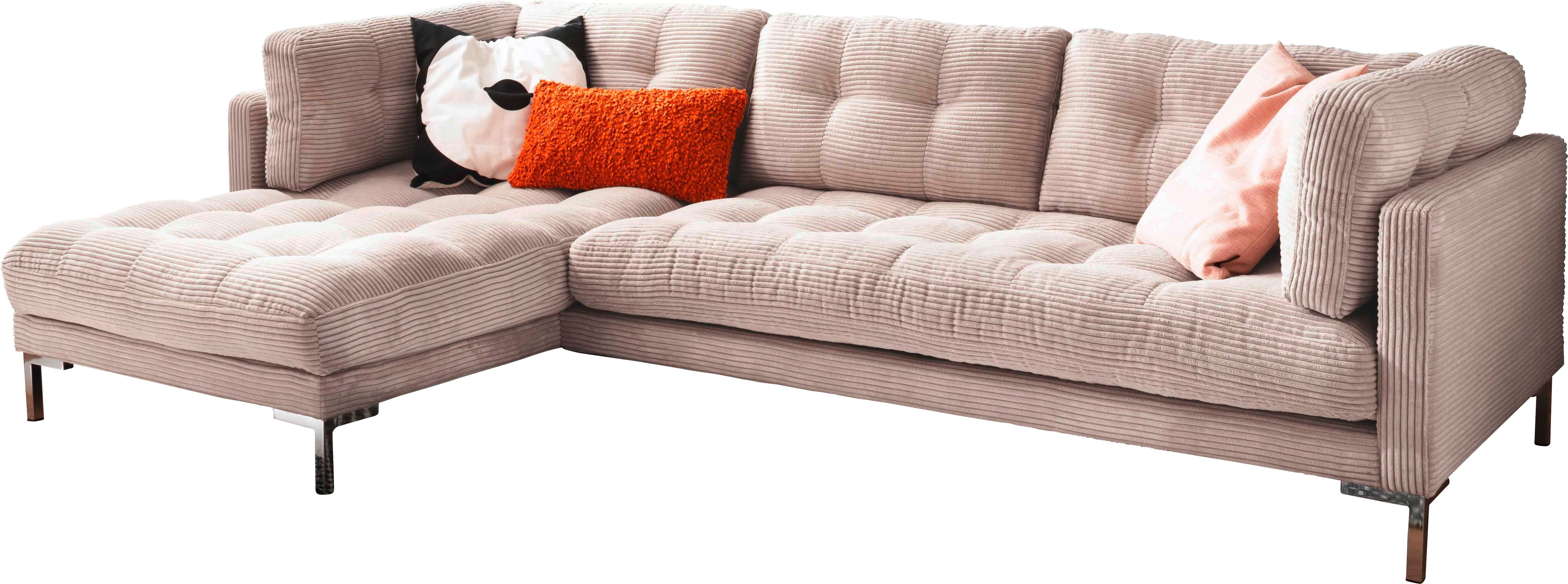 Trends by HG Hoekbank Landau L-vorm in cordstof met metalen voet