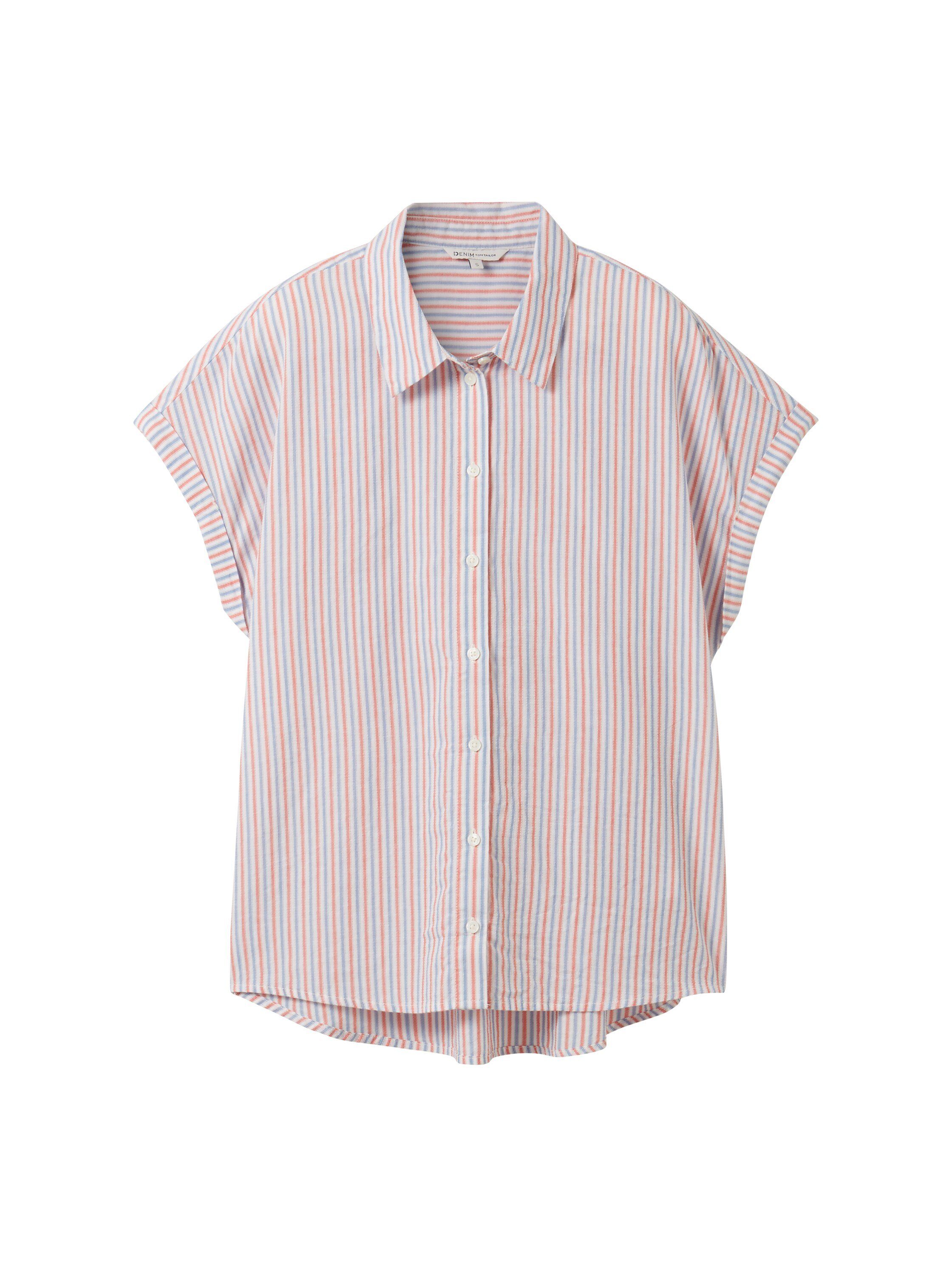 Tom Tailor Denim Blouse met korte mouwen in streep-look