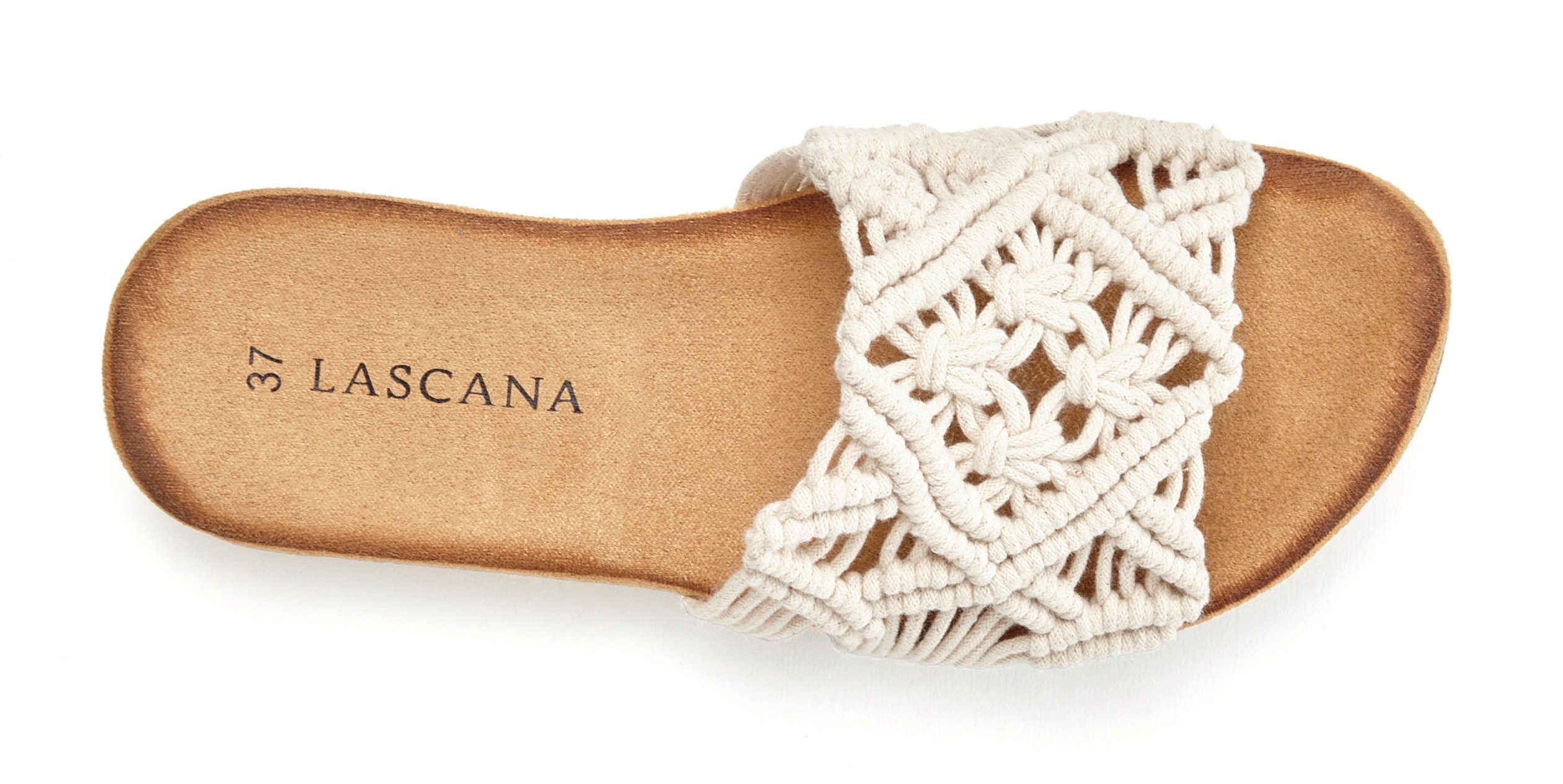 Lascana Slippers Mule, sandaal, open schoen met modieus haakpatroon VEGAN