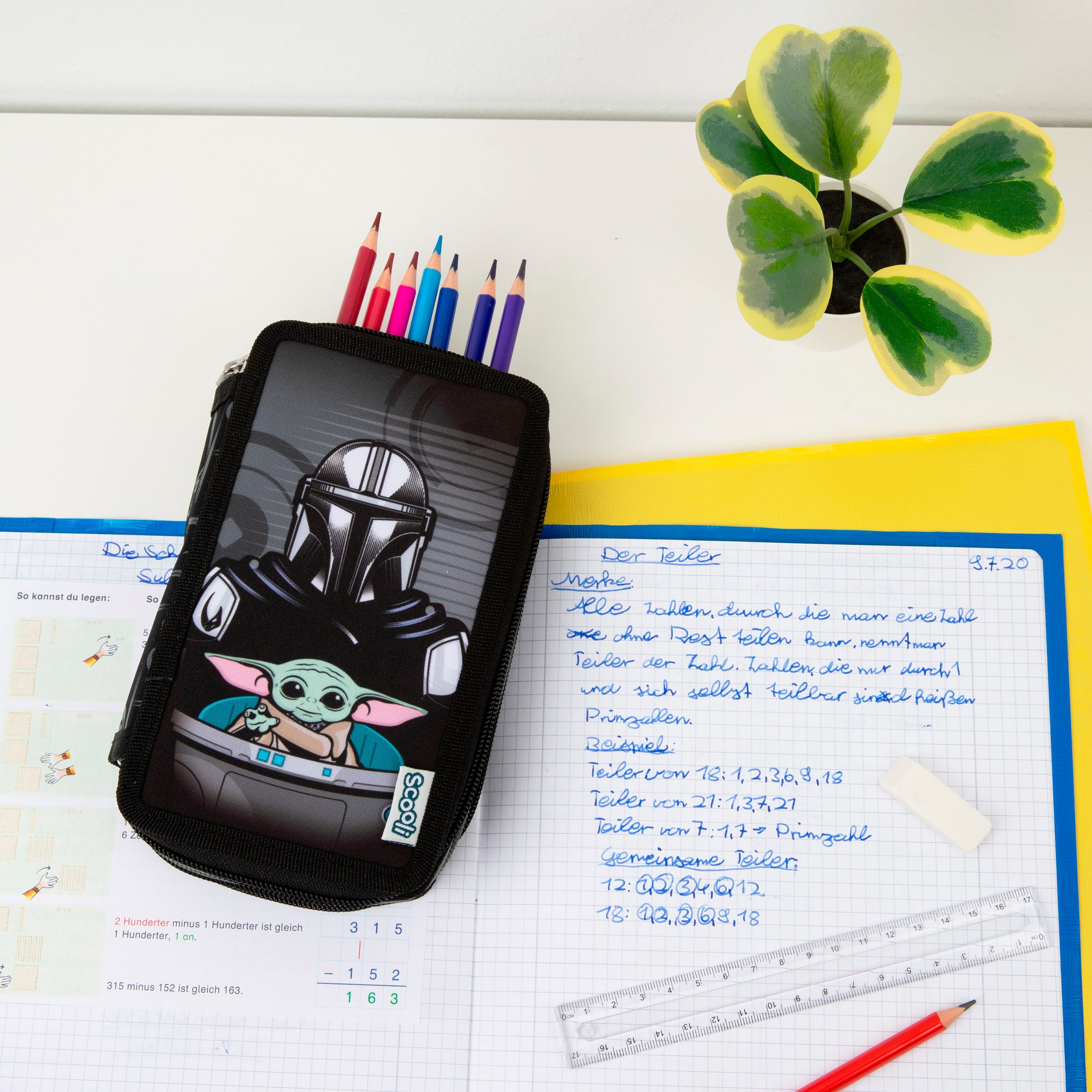 Scooli Etui Tripledecker, Star Wars gevuld, inclusief geodriehoek