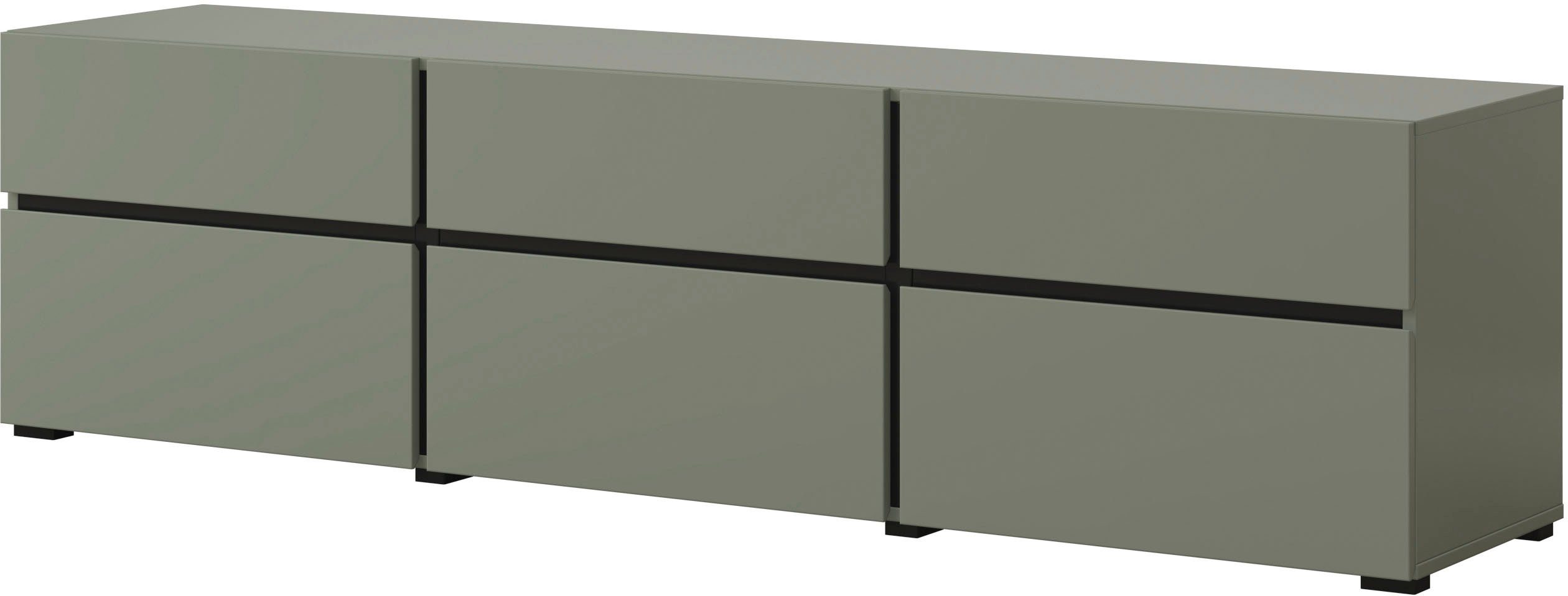 INOSIGN Tv-meubel Cross, moderne greeploze TV-kast,3 kleppen/3 laden Breedte 180 cm, TV-kast met veel bergruimte, TV-board