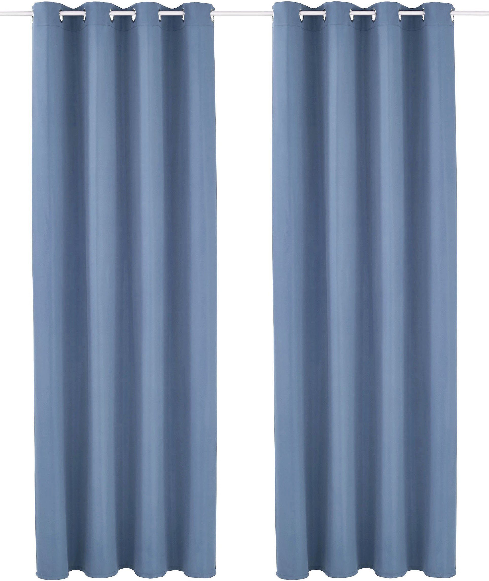 Home affaire Gordijn Parry set van 2, ondoorzichtig, monochroom, basic (2 stuks)