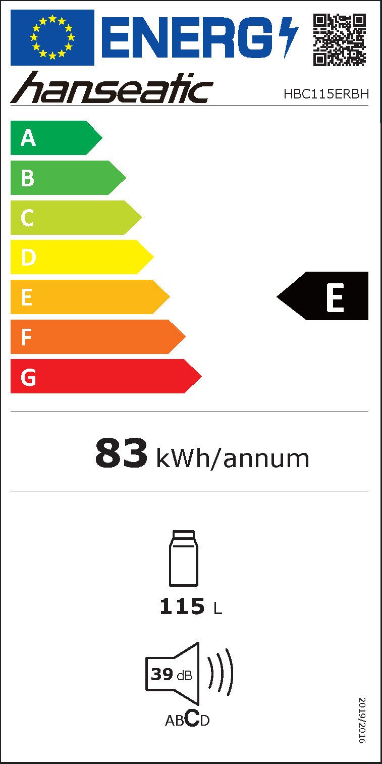 Hanseatic Drankenkoelkast HBC115ERBH black