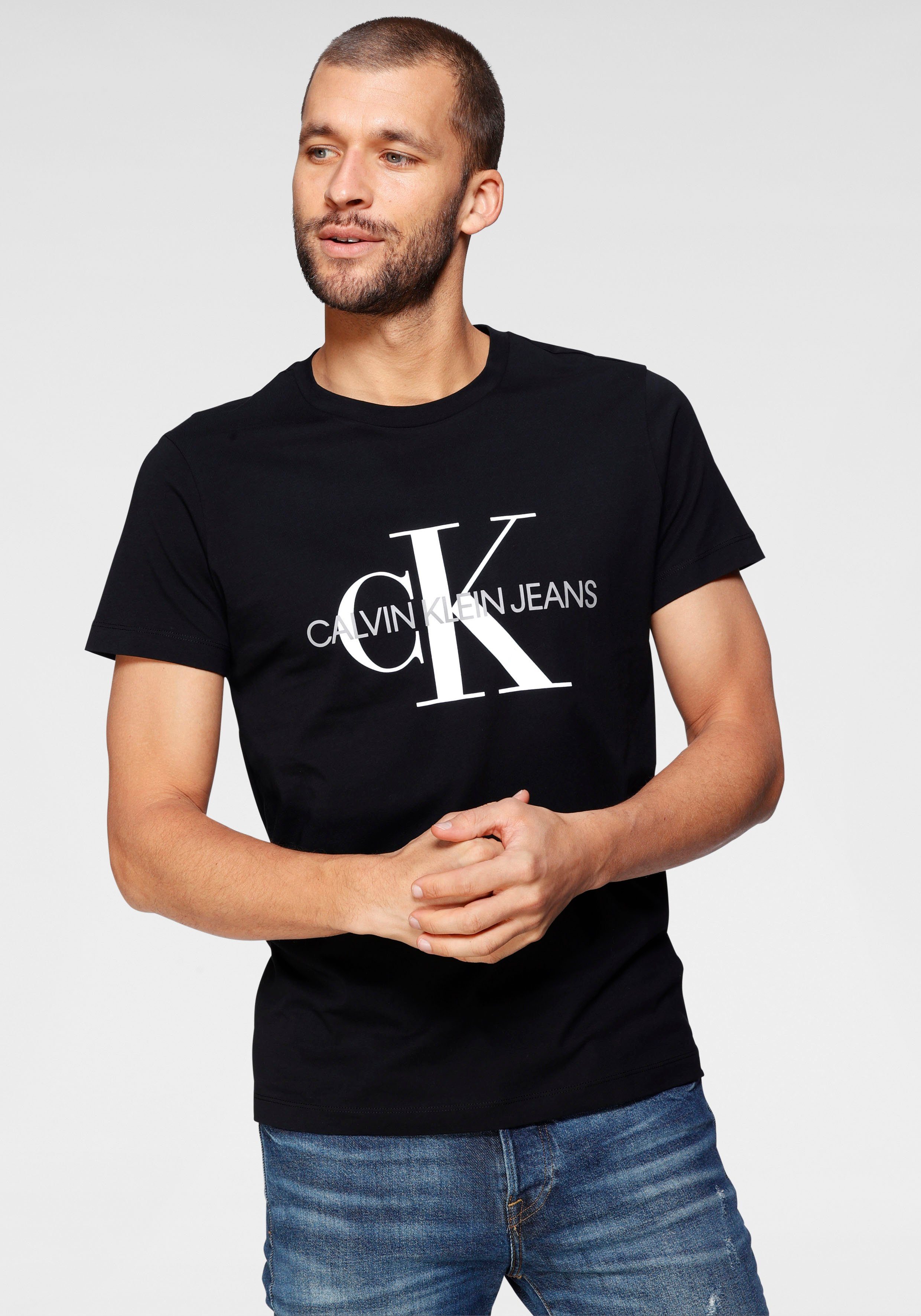 Calvin Klein T-shirt ICONIC MONOGRAM SLIM TEE heren t-shirts maat S (46) zwart