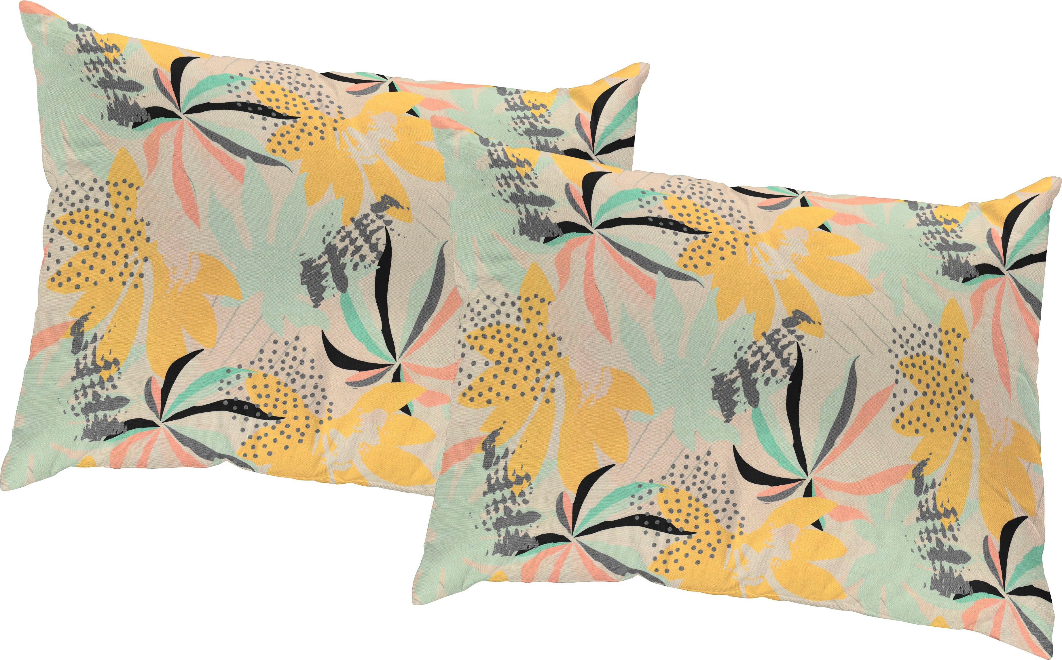 Adam Sierkussen Jungle GOTS-gecertificeerd - kussenovertrek zonder vulling, 1 stuks (1 stuk) sierkussens maat 40 cm x 60 cm geel