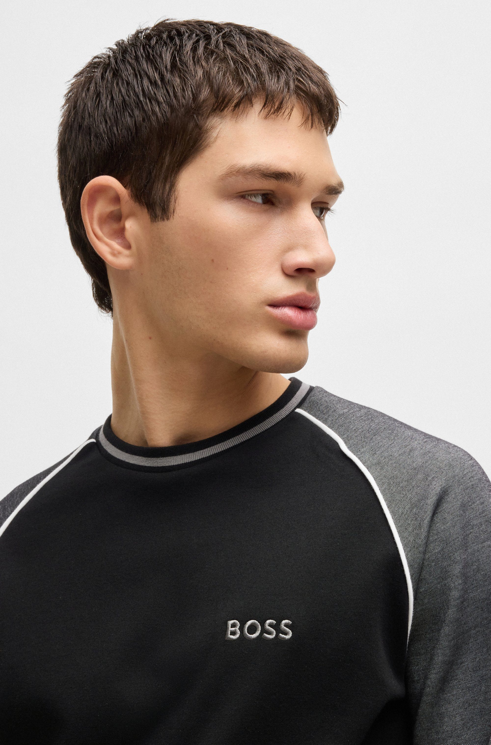 BOSS Sweatshirt met contrastkleurige details