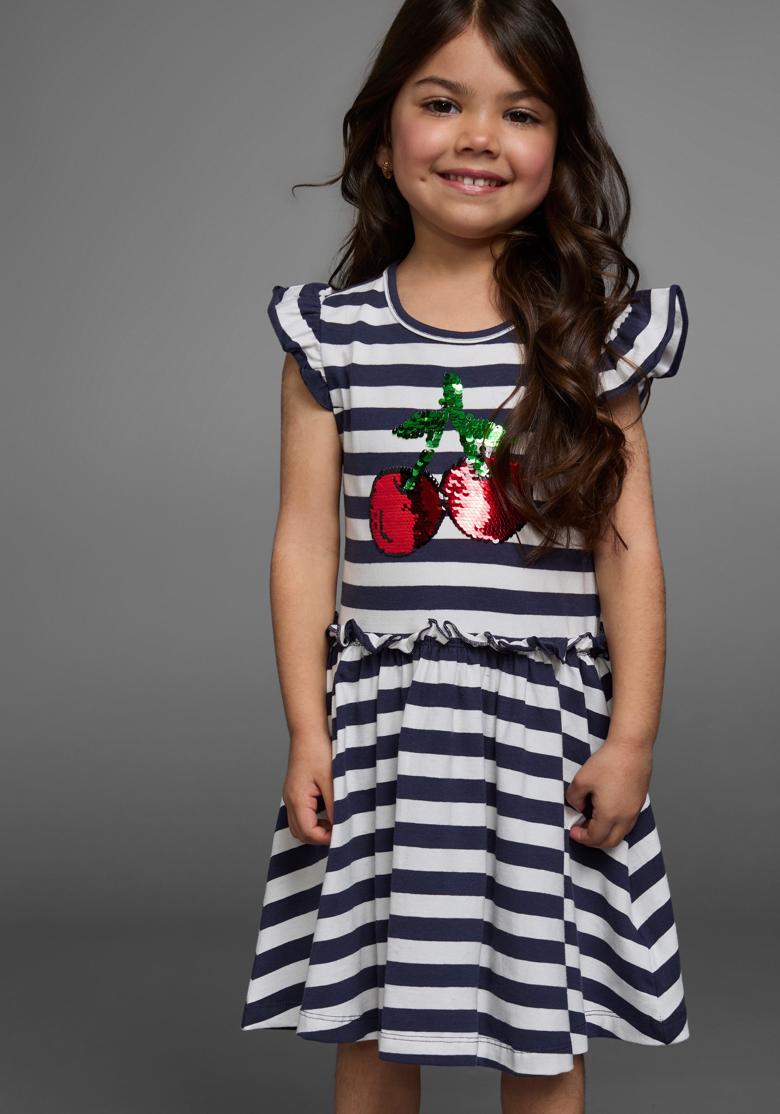 KIDSWORLD Jerseyjurk Voor kleine meisjes feestelijk, knie-vrij, speels, van katoenmix
