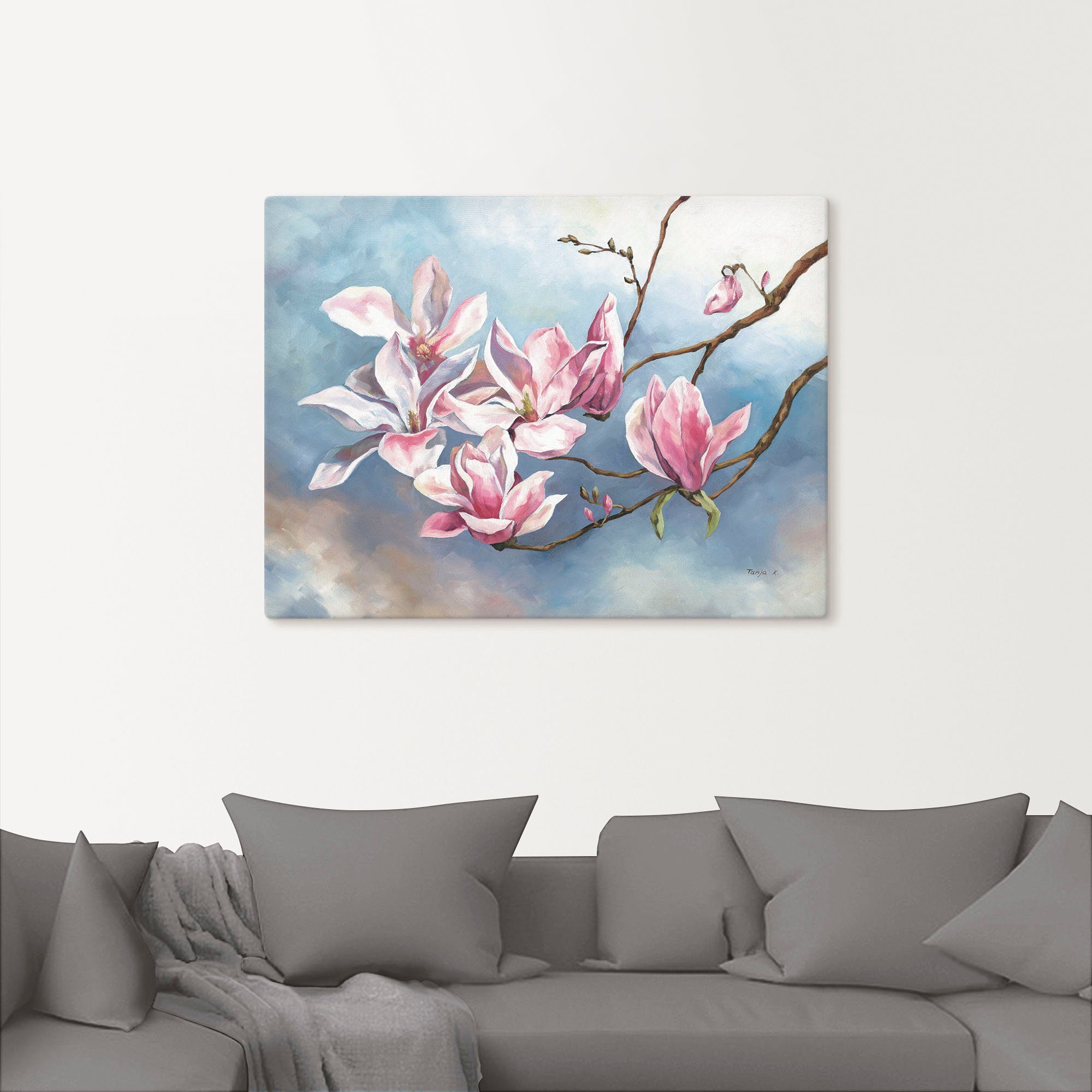 Artland Artprint Magnoliatak als artprint van aluminium, artprint voor buiten, artprint op linnen in verschillende maten