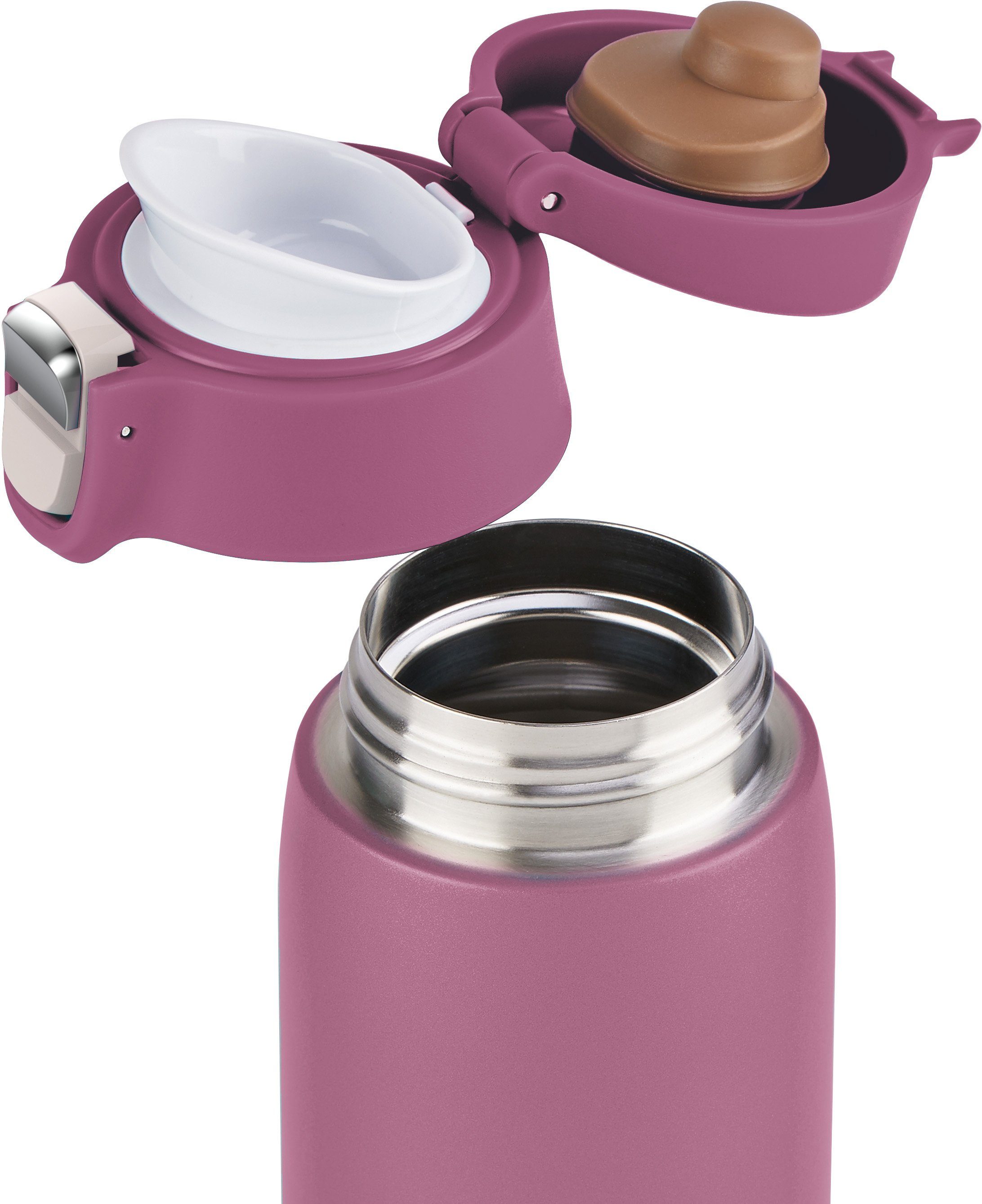 Emsa Thermosbeker Travel Mug Light 0,4l, roestvrij staal, 100% dicht, 8u warm/16u koud