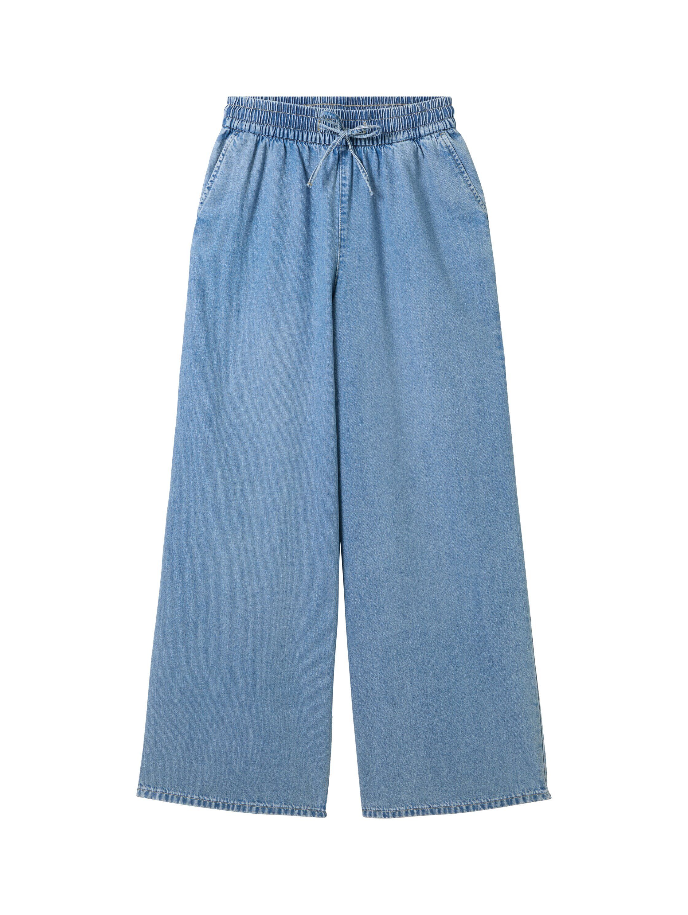 Tom Tailor Denim Wijde jeans met steekzakken opzij