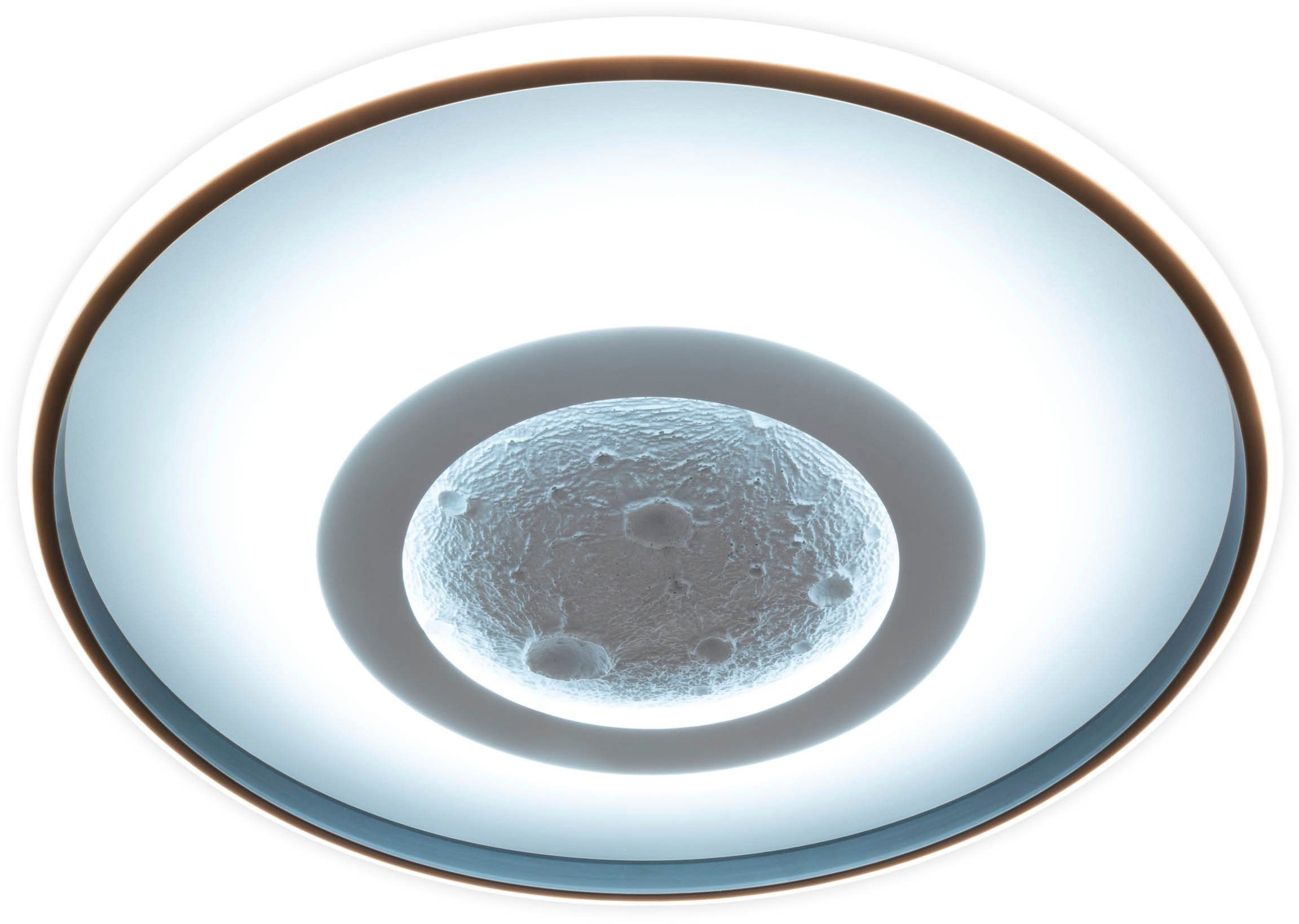 my home Led-plafondlamp Lyra Maan (maanstructuur), incl. CCT, RGB geheugen, nachtlamp, afstandsbediening (1 stuk)