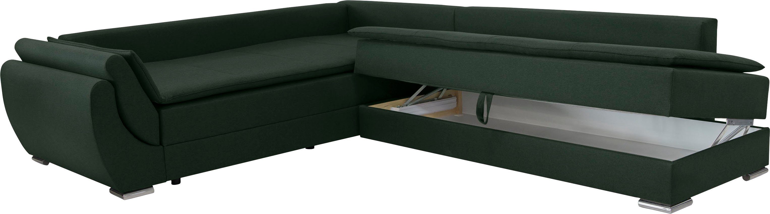 INOSIGN Hoekbank Göteborg met boxspring-slaapfunctie en bedkist, bedfunctie, topmatras