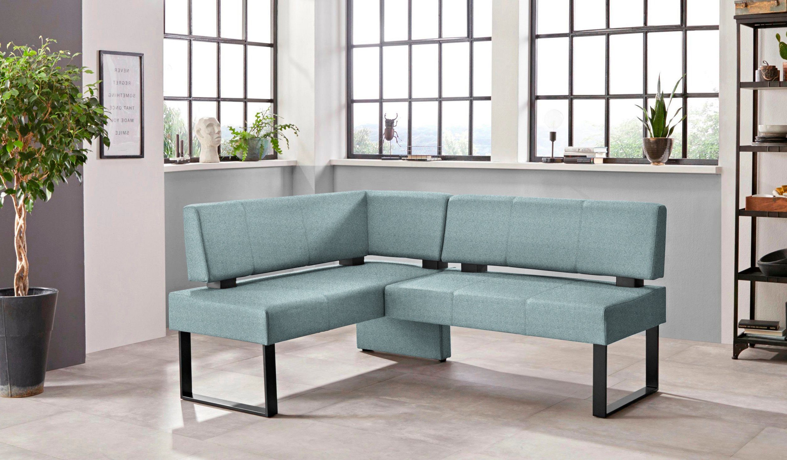 Home affaire Hoekbank Oliver met metalen frame, keukenbank verschillende hoezen cord eetkamerbank ottos choice