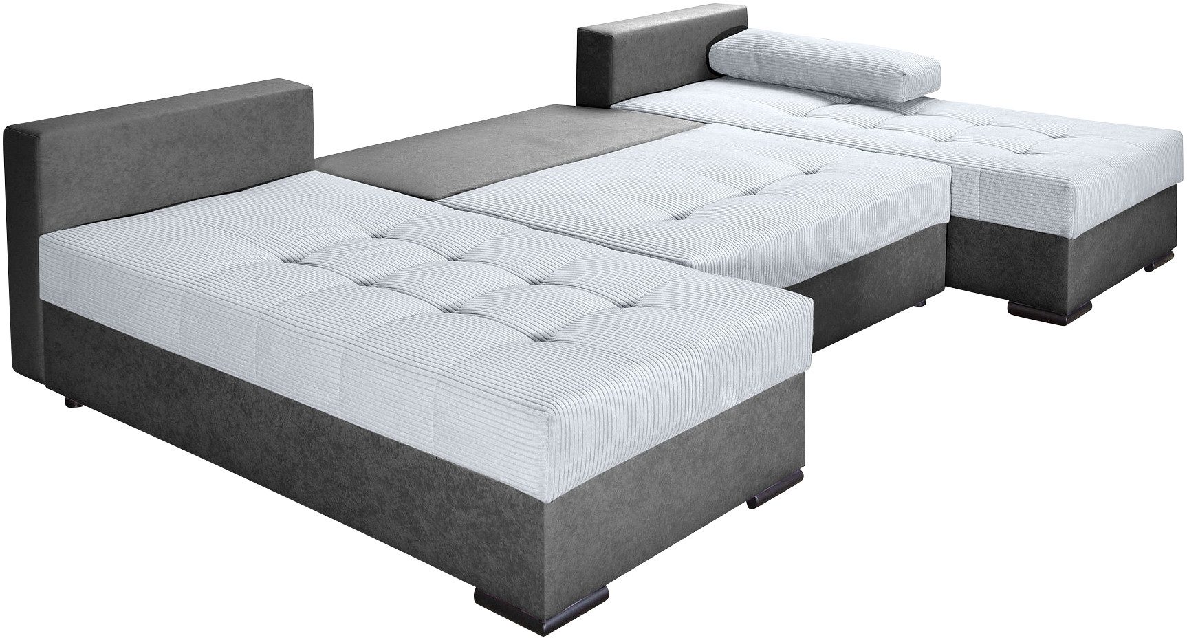 COLLECTION AB Zithoek Josy, U-vorm, slaapbank met bedlade flexibele recamière, breedte: 269cm, inclusief rugkussen, cord