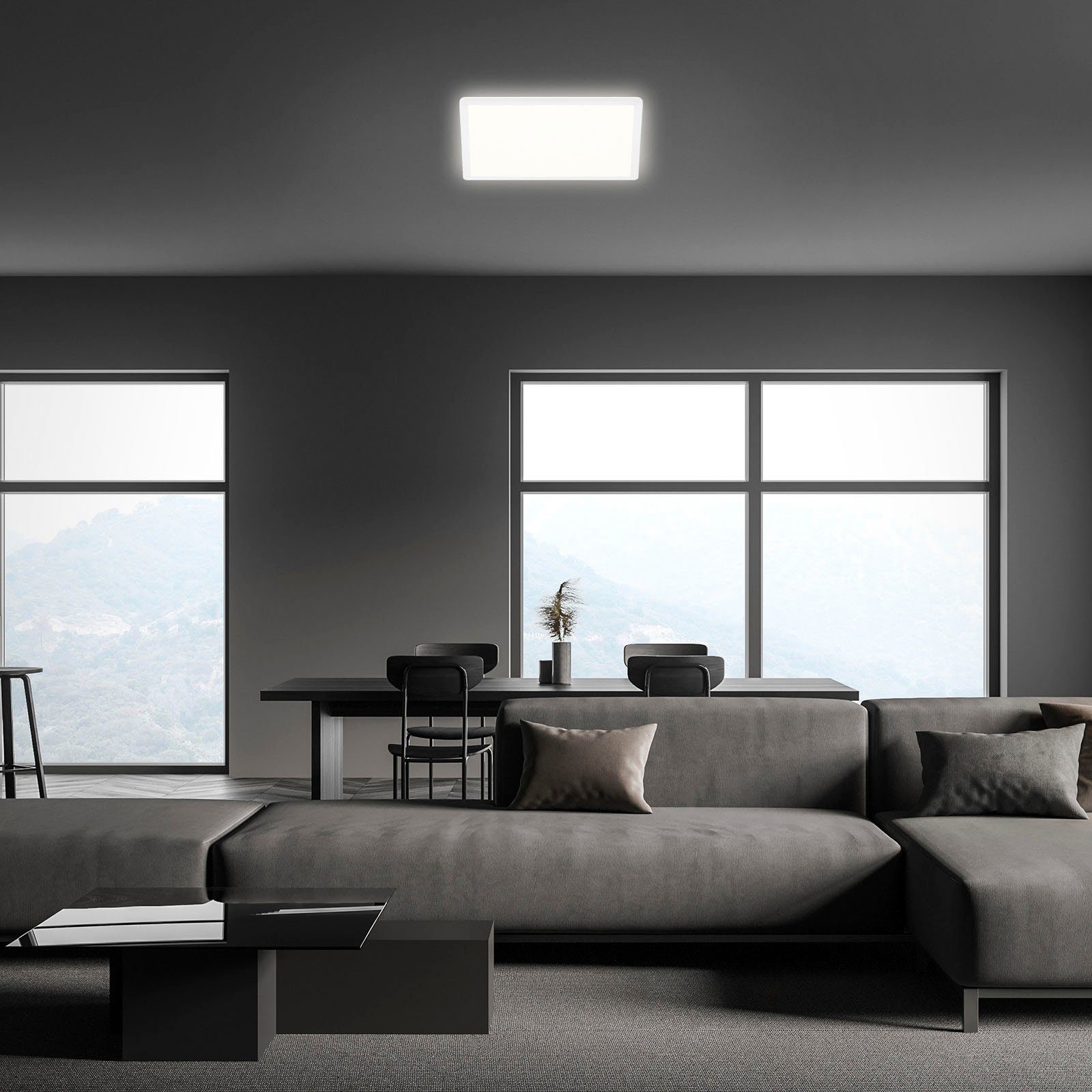 Briloner Leuchten Led-paneel 7156416 SLIM Plafondlamp, 29,3x29,3x2,8 cm, wit, 18W, woonkamer, slaapkamer