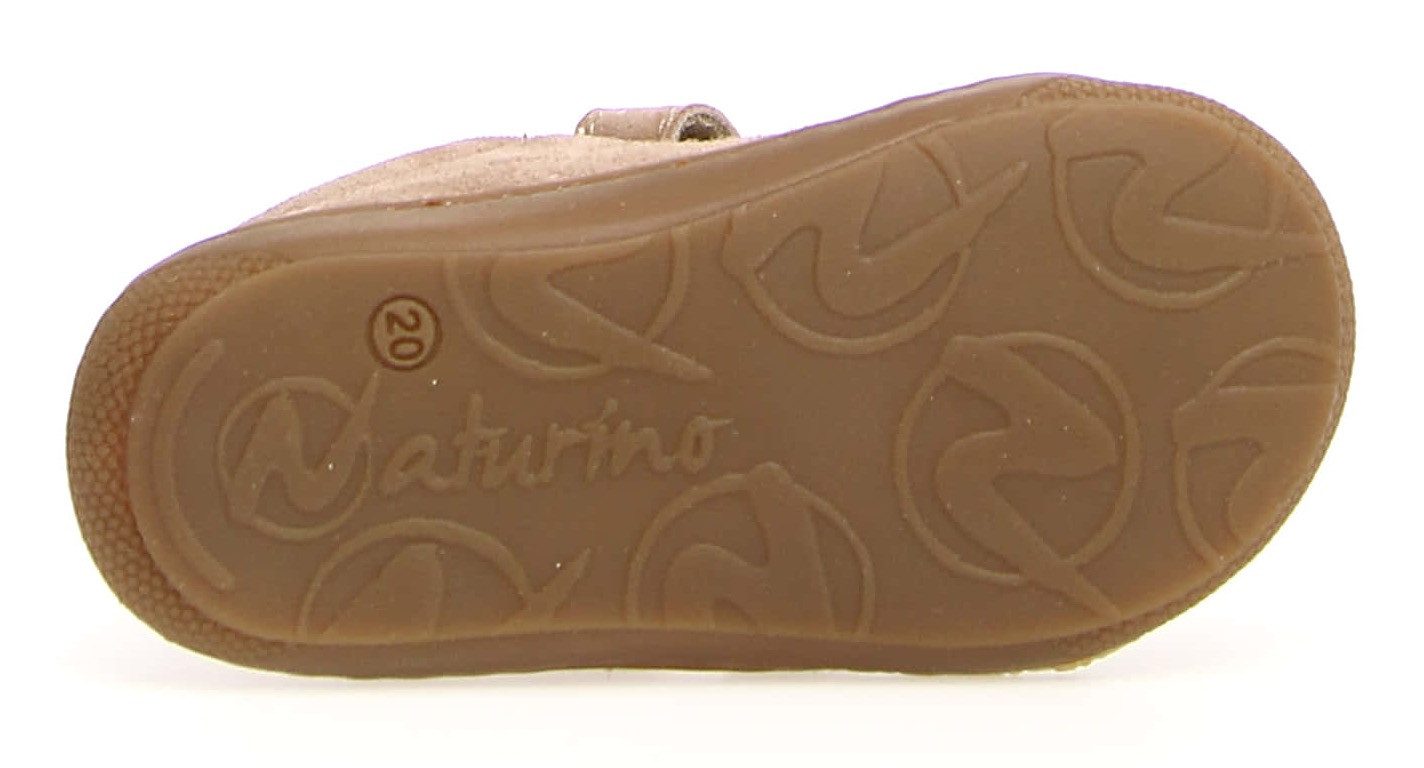 Naturino Babyschoentjes Cocoon Klittenbandschoen met metallic hartjes, maatsjabloon om te downloaden