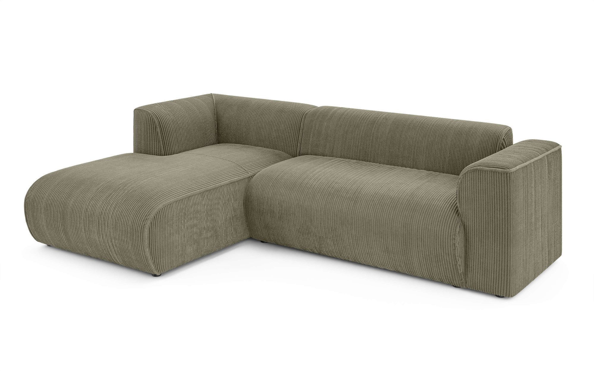 INOSIGN Hoekbank MERID L-vorm (257 cm), tijdloos & stijlvol ontwerp Uitgebreid gepolsterd, in cord, chenille en structuur