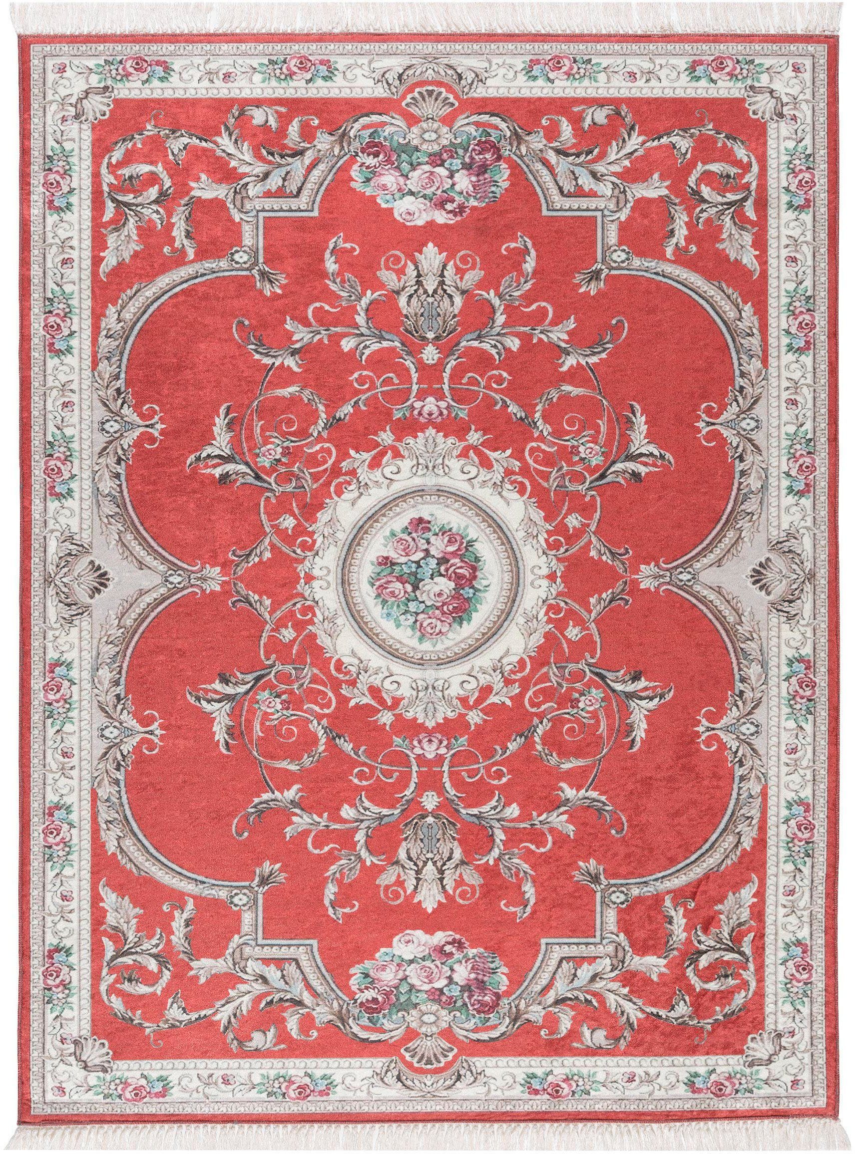 Sehrazat Vloerkleed Vintage 7000 Vlakpolig, bloemen vintage, antislip, wasbaar, woonkamer