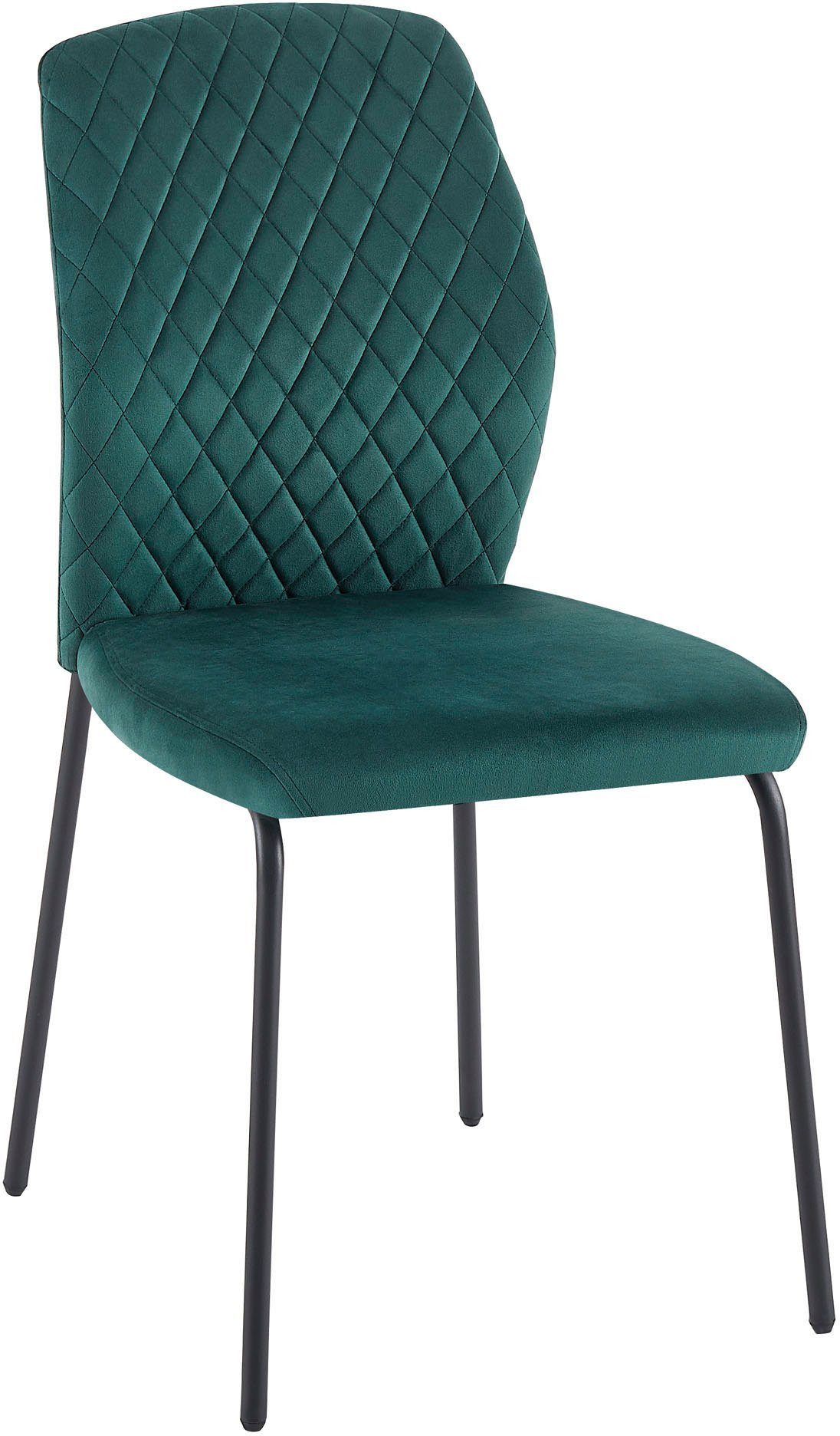 SalesFever Stoel met 4 poten met honingraatpatroon op de rug (set, 2 stuks)