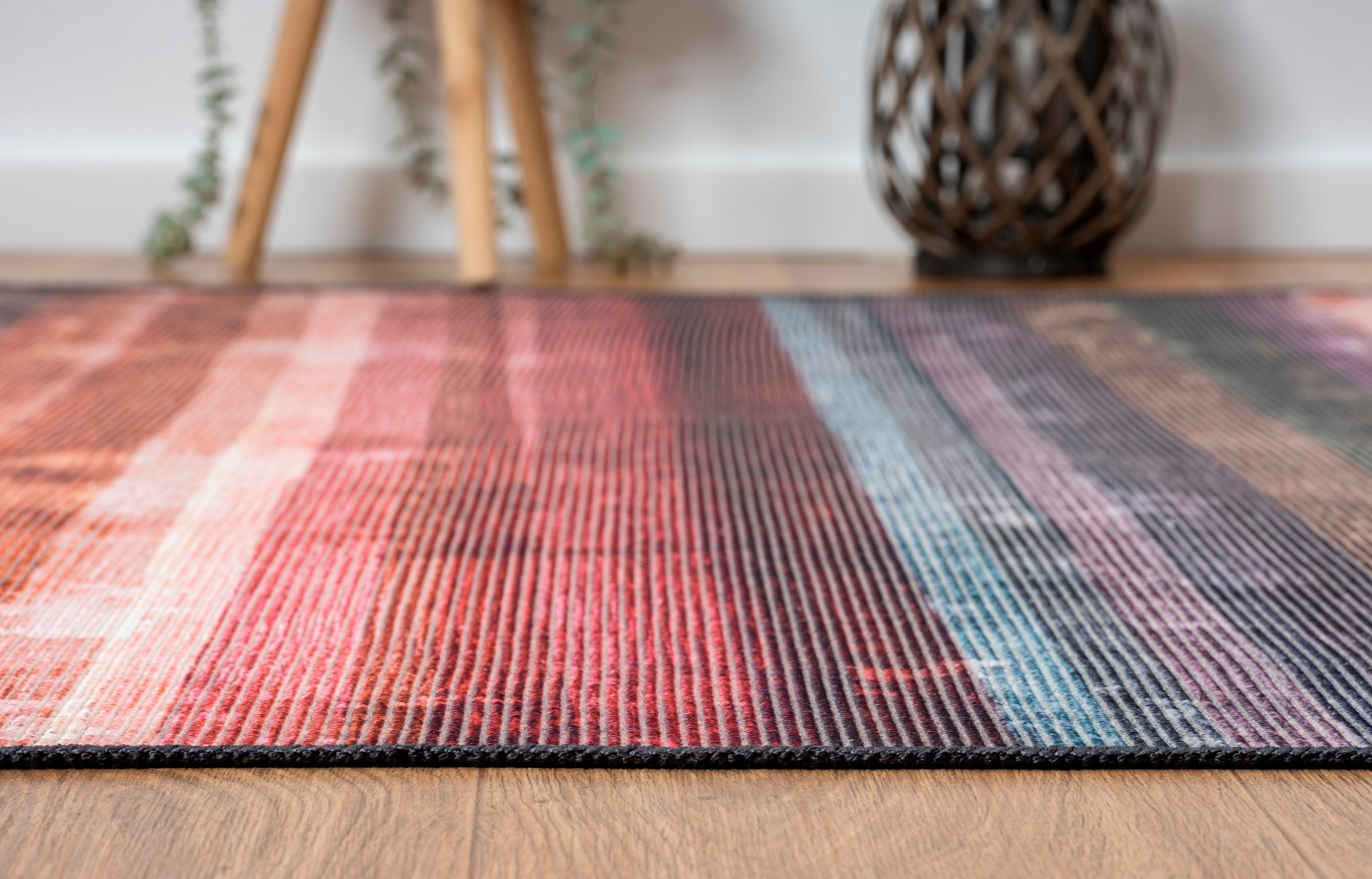 Myflair Möbel & Accessoires Vloerkleed Reese, MAGAZIJNOPRUIMING! bedrukt, gestreept, modern ontwerp, geschikt voor binnen- en buitengebruik, wasbaar