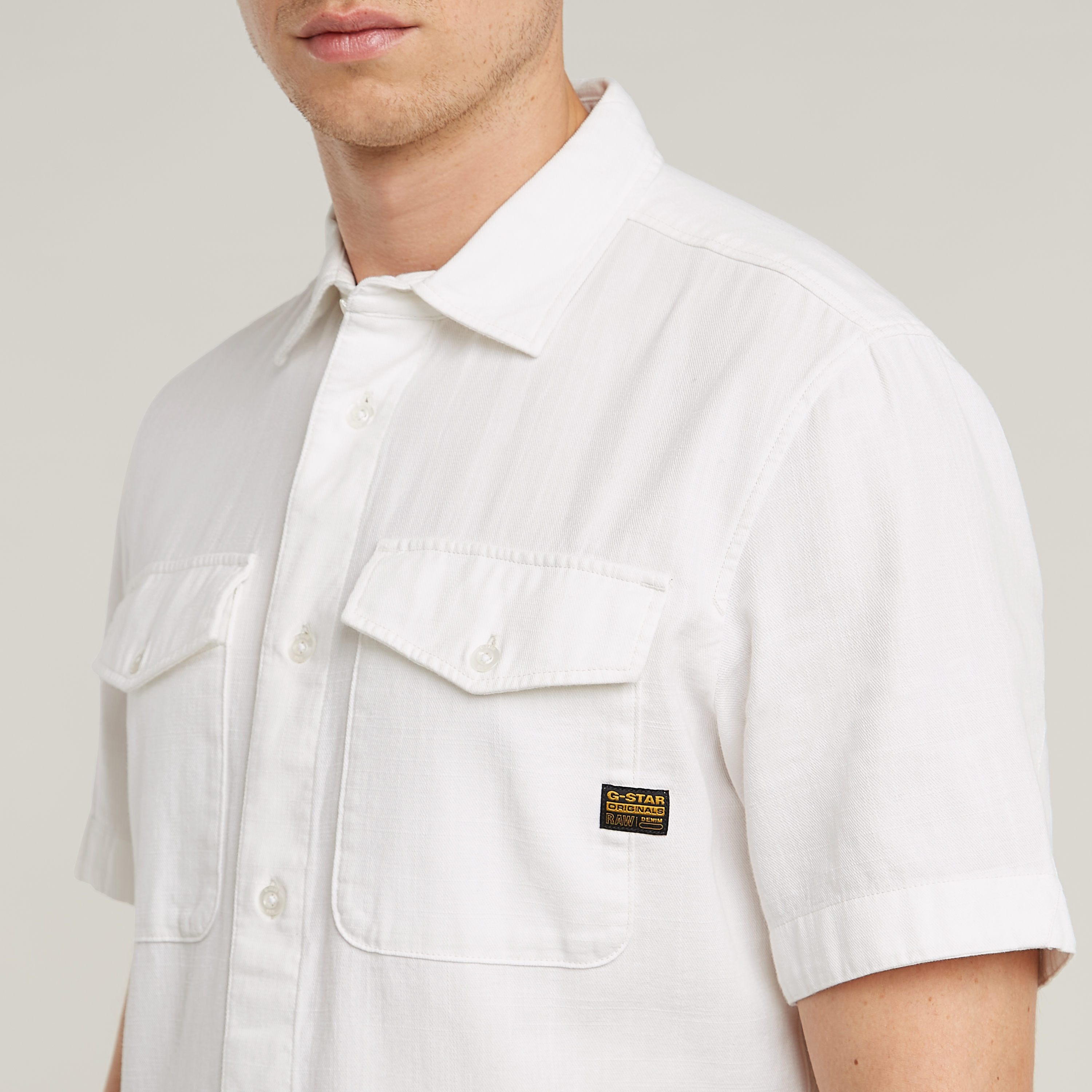 G-Star RAW Overhemd met korte mouwen Marine Slim Shirt met opgestikte zakken