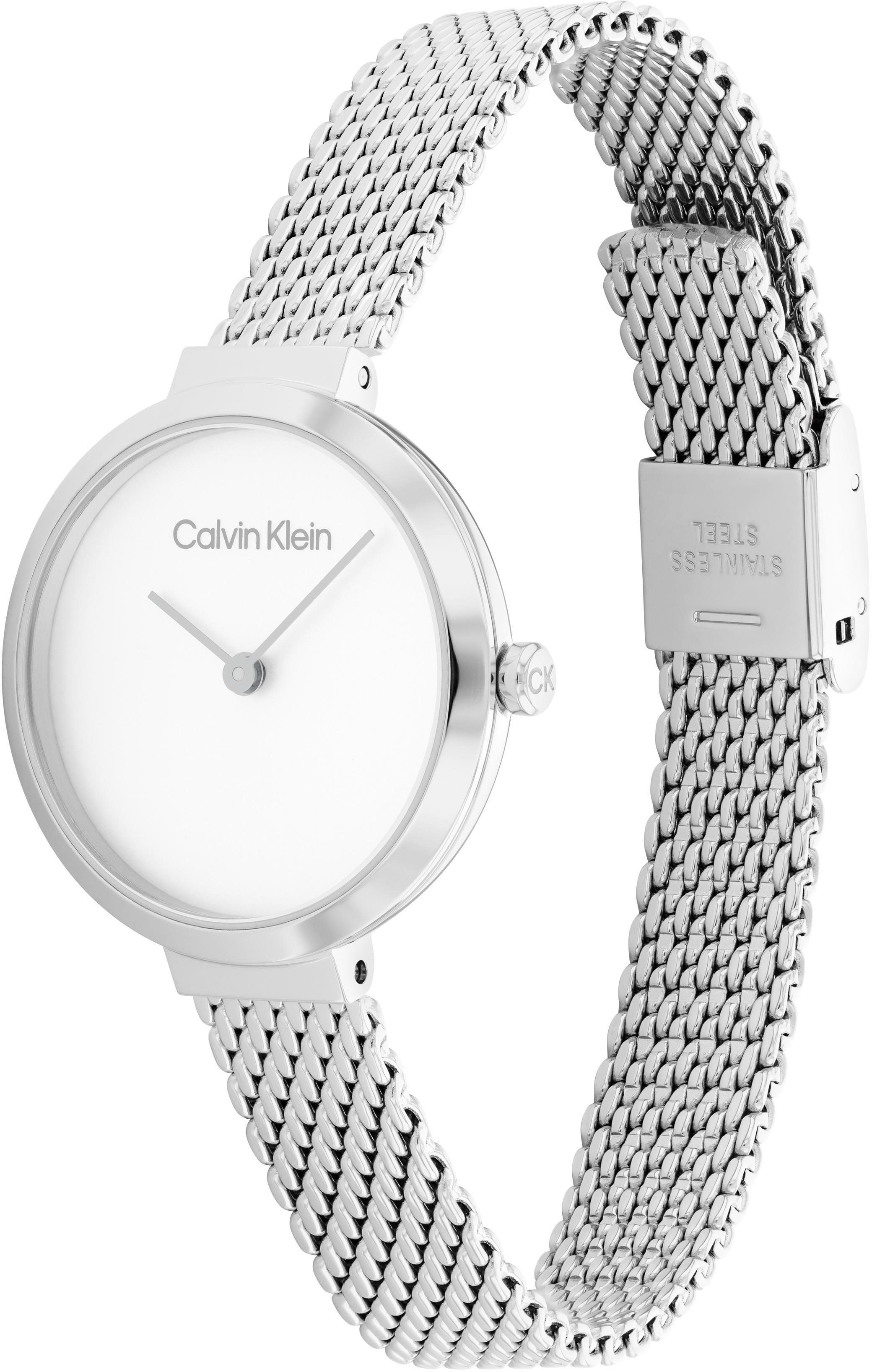 Calvin Klein Kwartshorloge Minimalistic T Bar Mesh 28 mm, 25200082 Polshorloge, dameshorloge, mineraalglas, roestvrijstalen armband