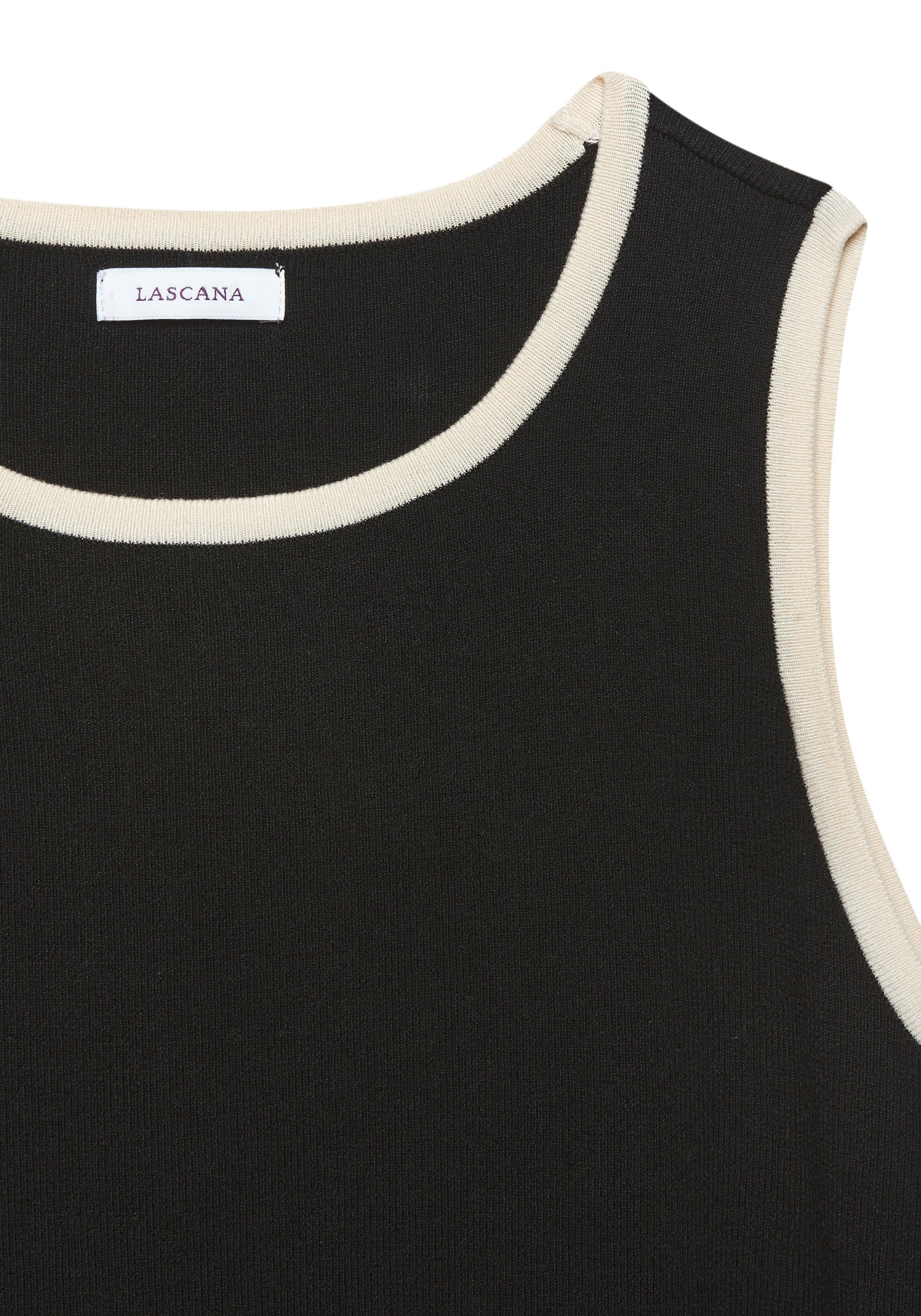 Lascana Gebreide top van zachte fijne brei, basic tanktop, smalle pasvorm