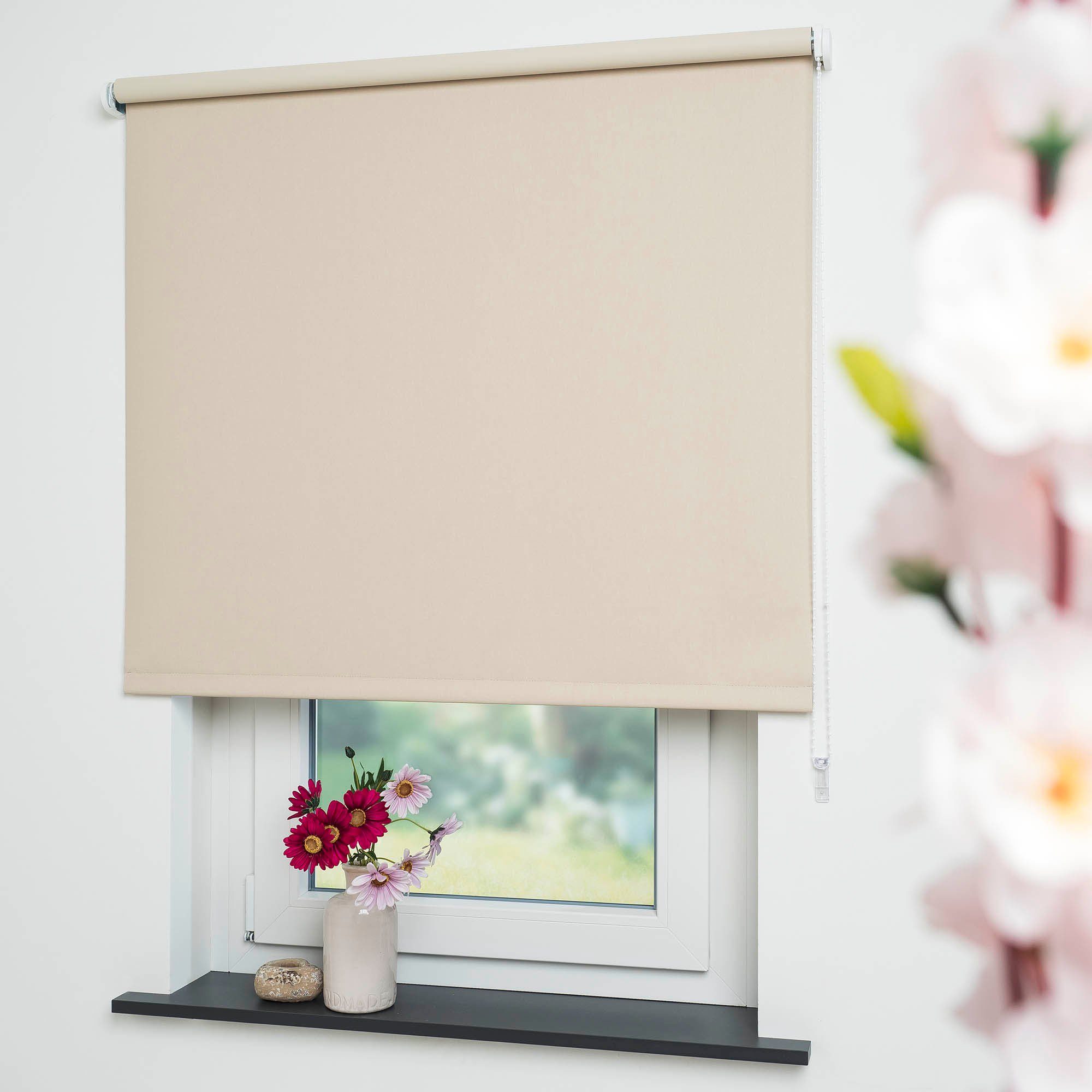 Liedeco Rolgordijn met zijbediening Uni (1 stuk) rolgordijnen maat H/B: 180/182 cm beige