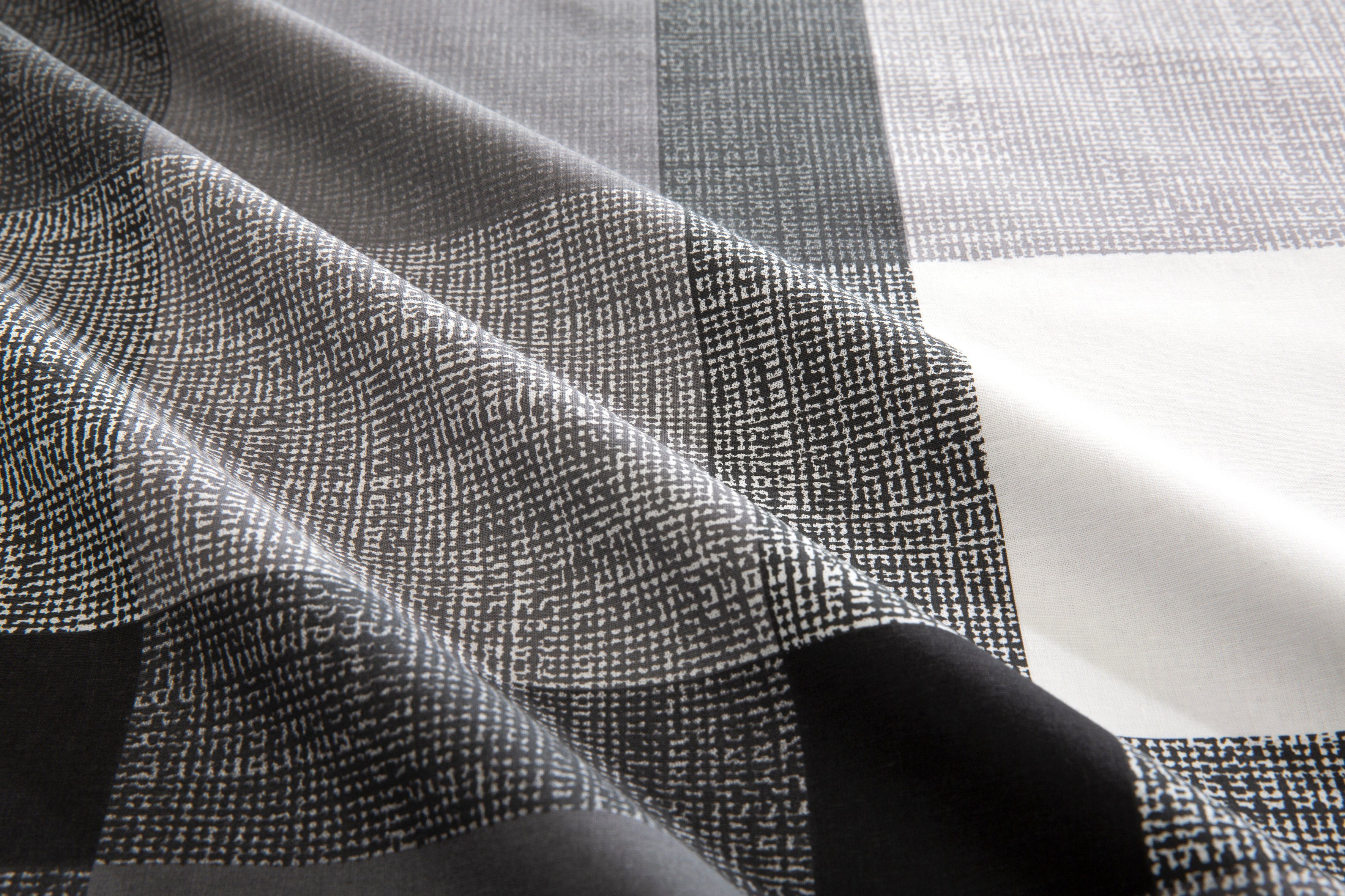 H.I.S Overtrekset Logan in mt. 135x200 of 155x220 cm geruit katoenen bedlinnen, met rits (2-delig)