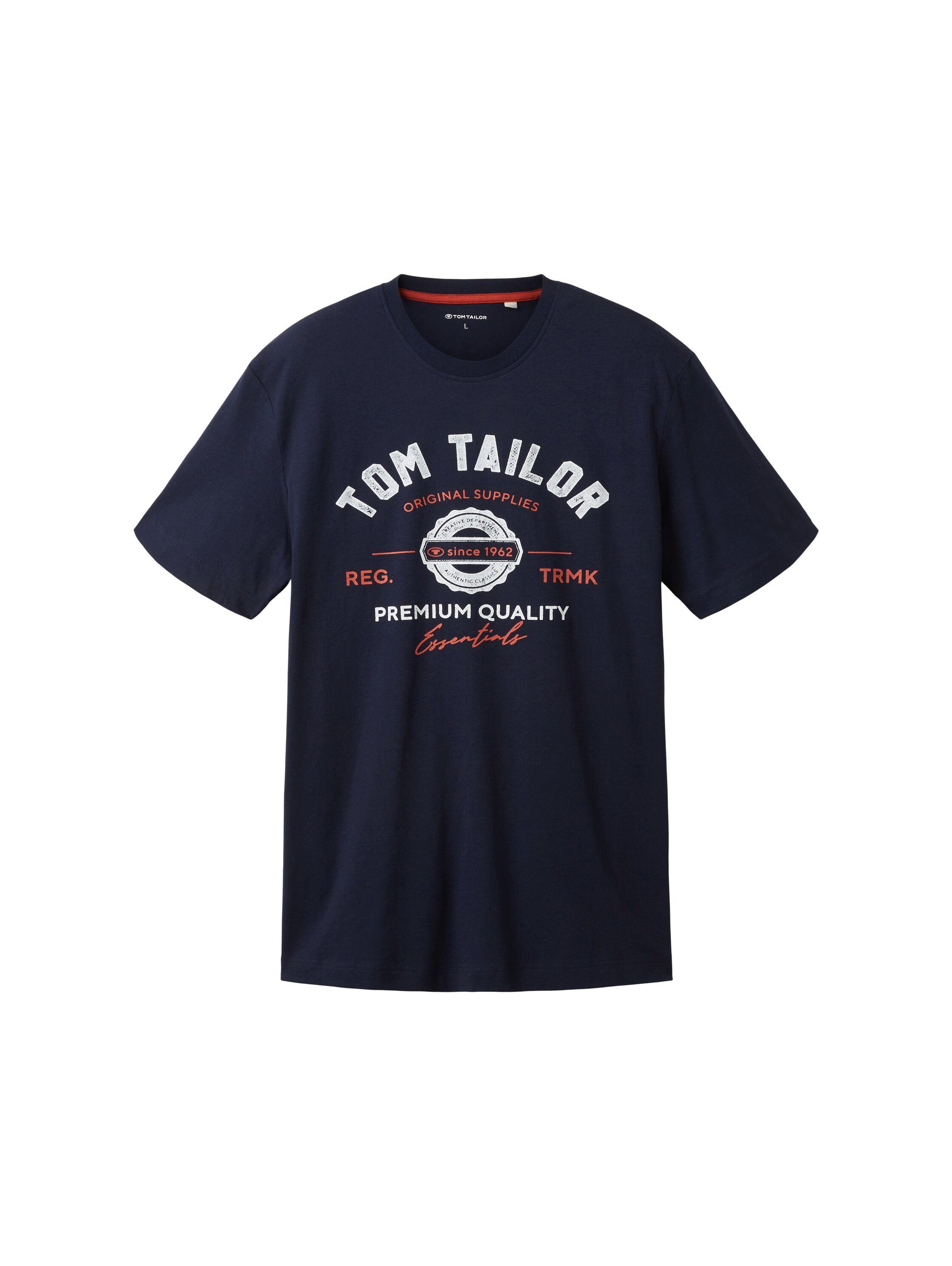 Tom Tailor T-shirt met grote logo-frontprint