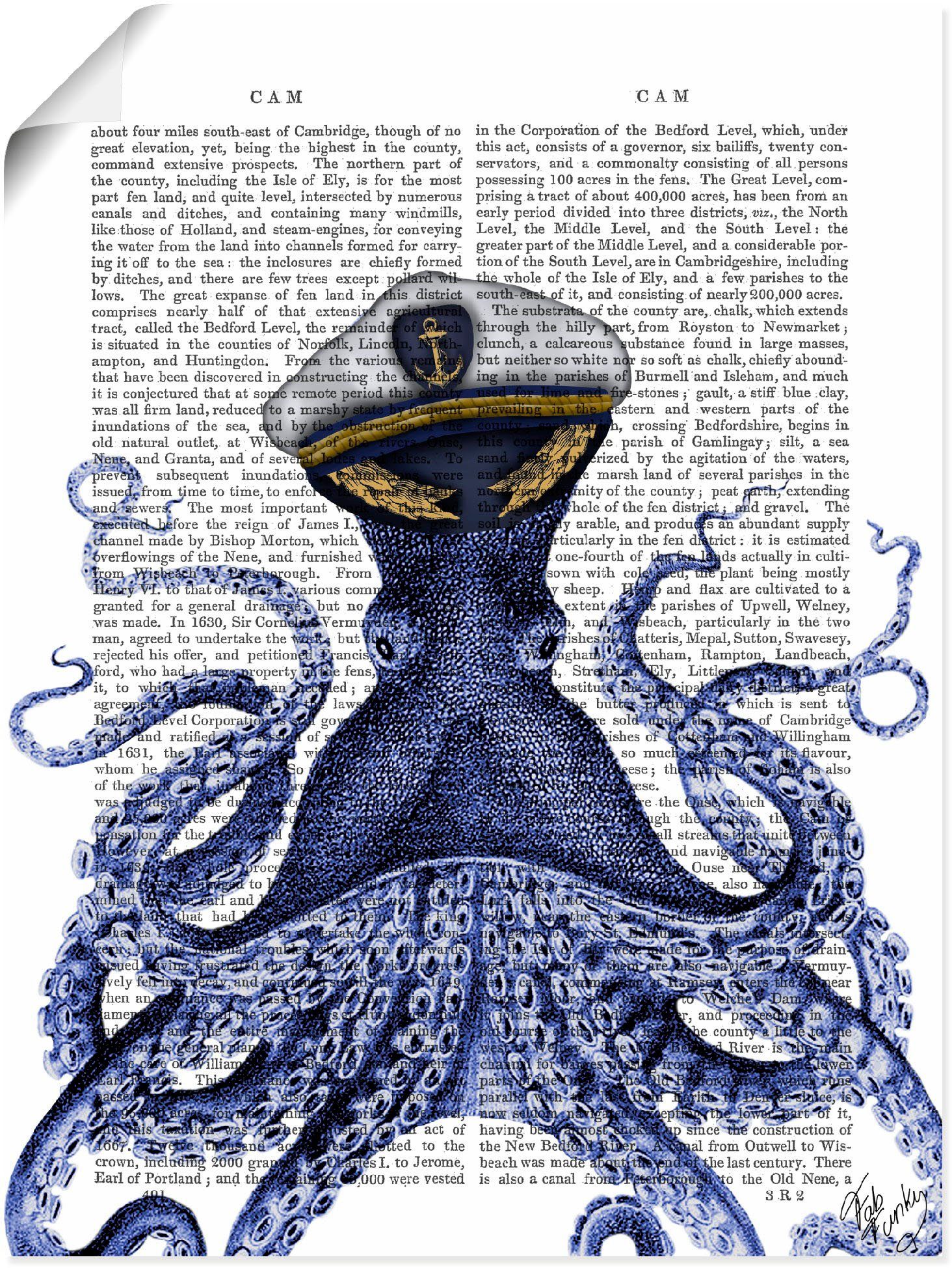Artland Artprint Kapitein octopus in vele afmetingen & productsoorten - artprint van aluminium / artprint voor buiten, artprint op linnen, poster, muursticker / wandfolie ook gesch