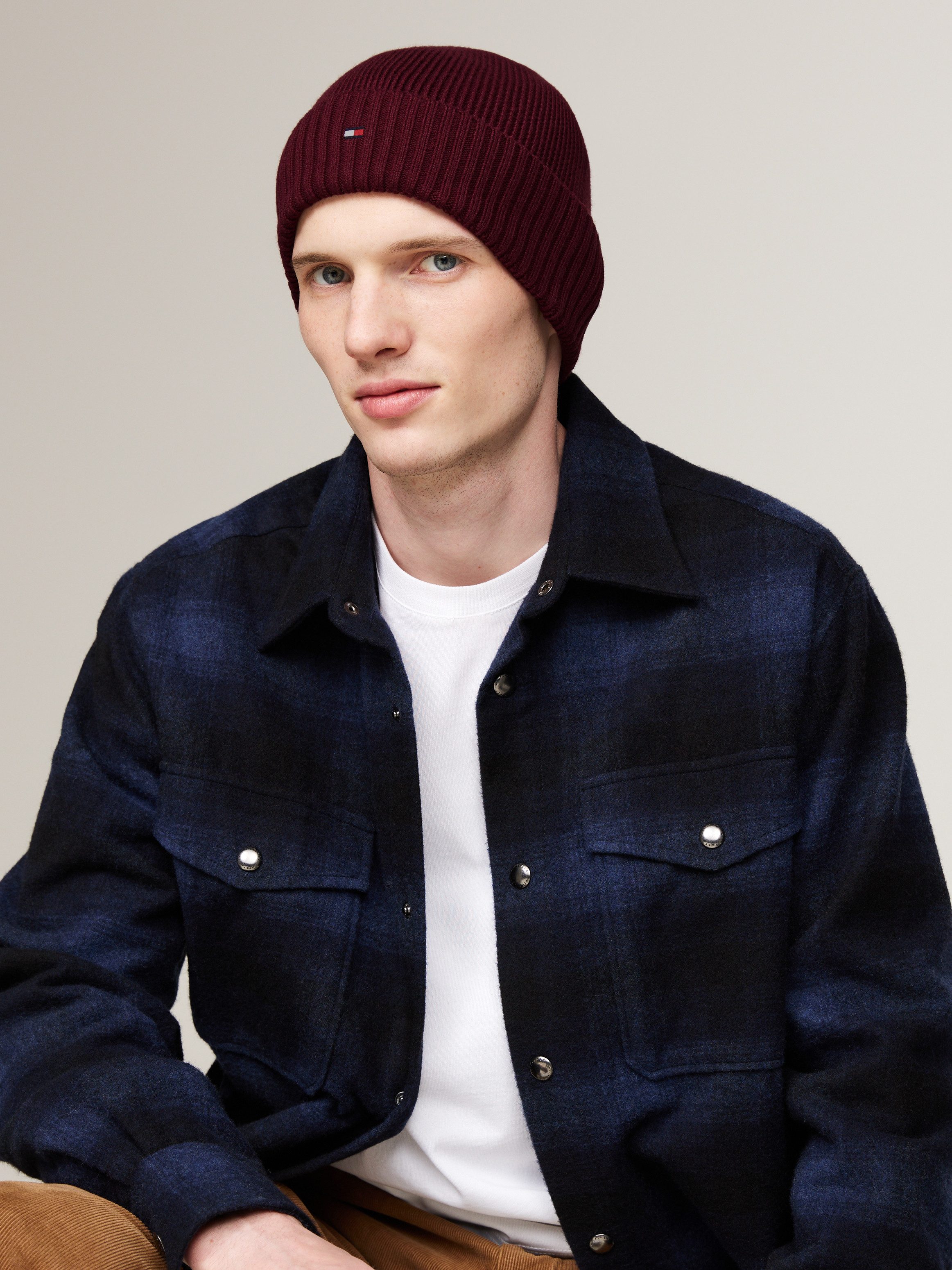 Tommy Hilfiger Gebreide muts TH FLAG PIMA COTTON BEANIE
