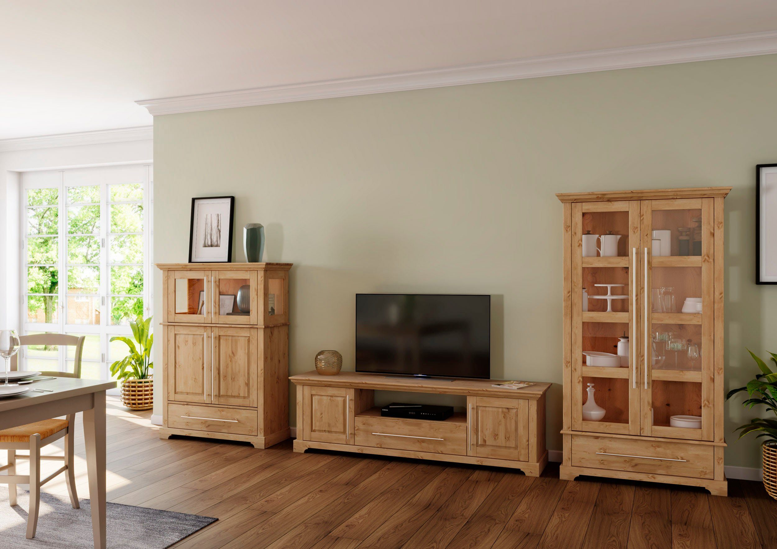 Home affaire Tv-meubel Meliss Lowboard, 2-deurs, breedte 171 cm, massief grenen, FSC®