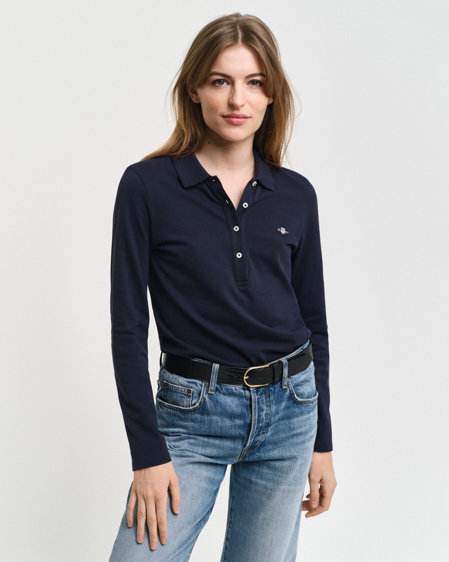 Gant Poloshirt met lange mouwen SLIM SHIELD LS PIQUE POLO