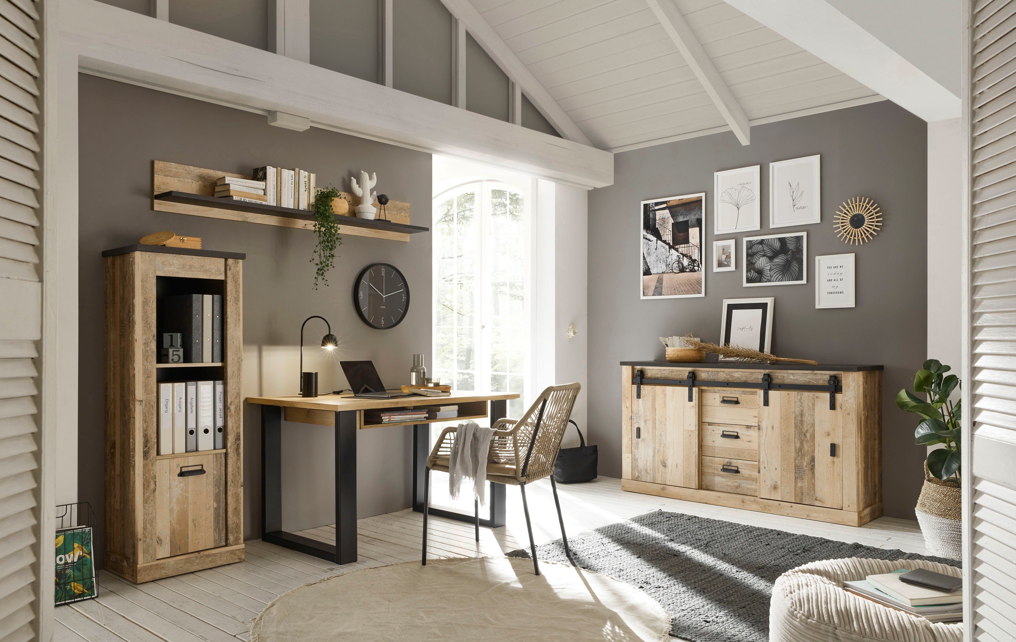 Home affaire Bureau Sherwood Computerbureau in industrieel ontwerp, breedte 125 cm