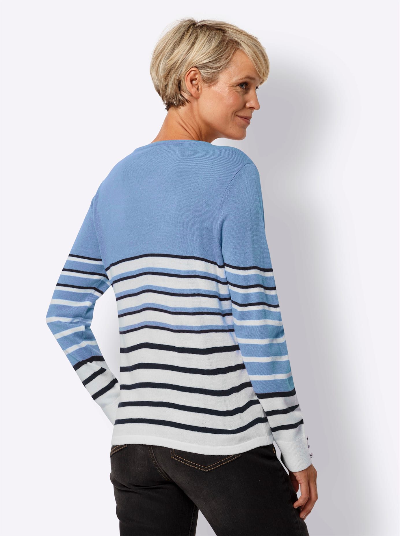 Classic Basics Gestreepte Trui met lange mouwen