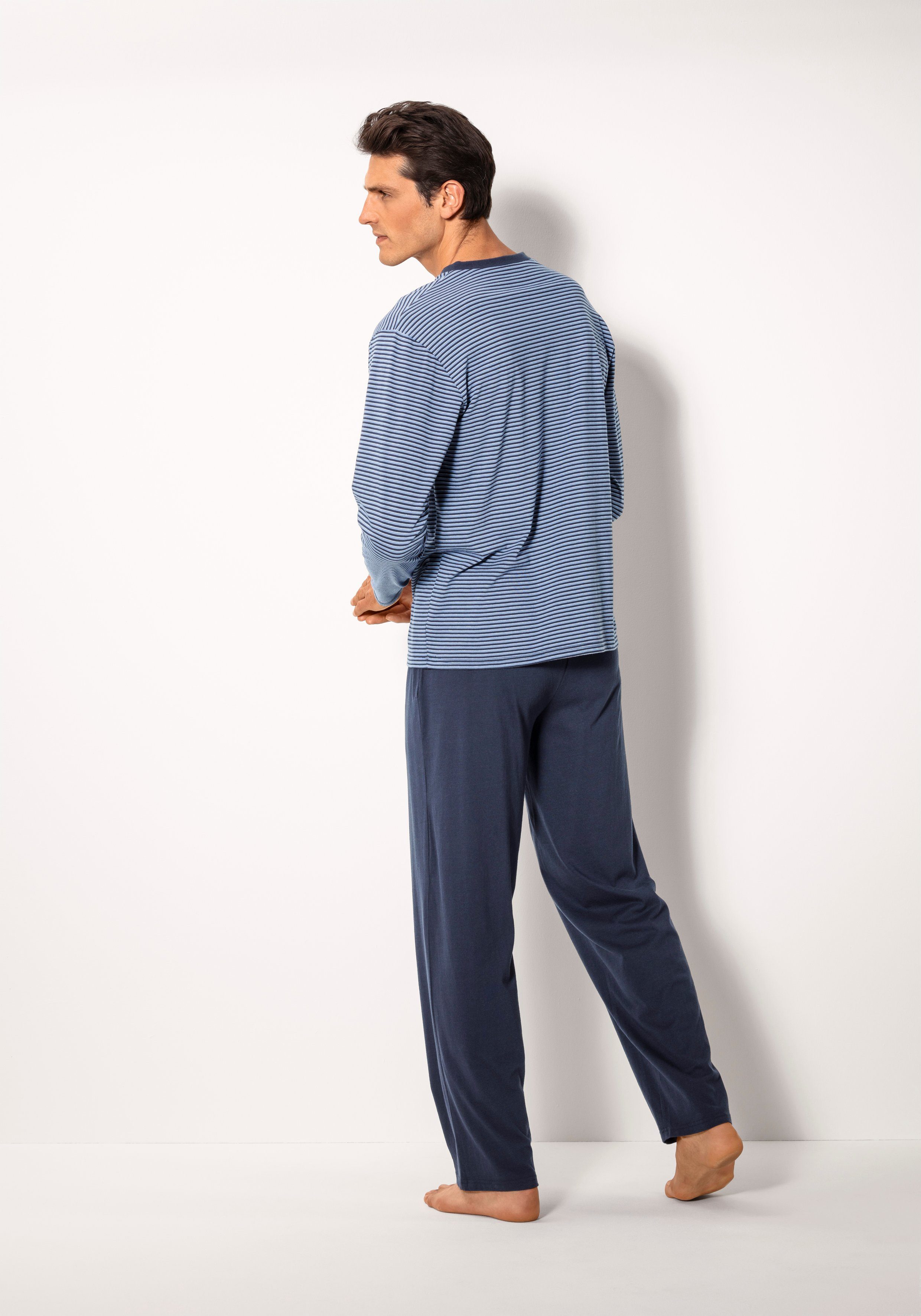 le jogger® Pyjama Pyjama met garenverfde strepen (4-delig, Set van 2)